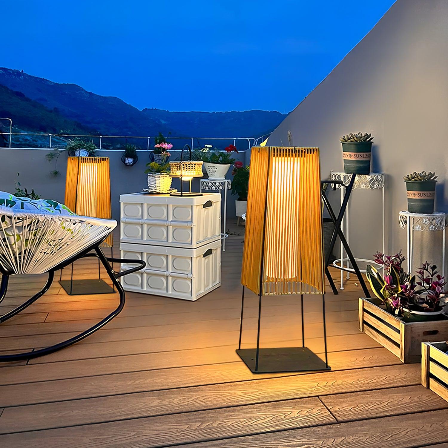 Plastic Rattan Outdoor Post Light - Blowlighting