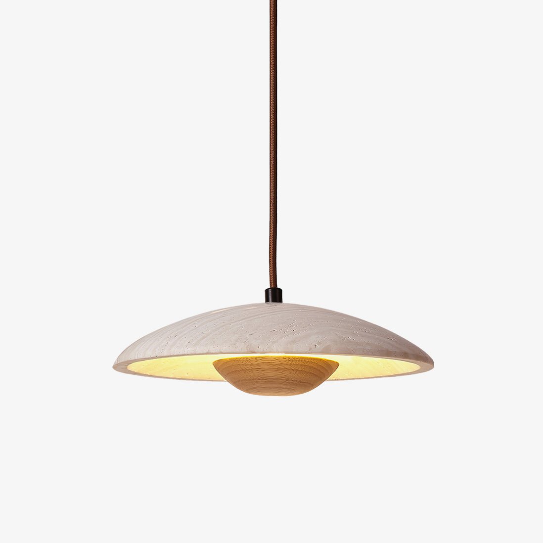 Zodore Wide-Brim Travertine Pendant Light - Blowlighting