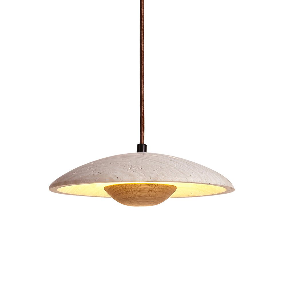 Zodore Wide-Brim Travertine Pendant Light - Blowlighting