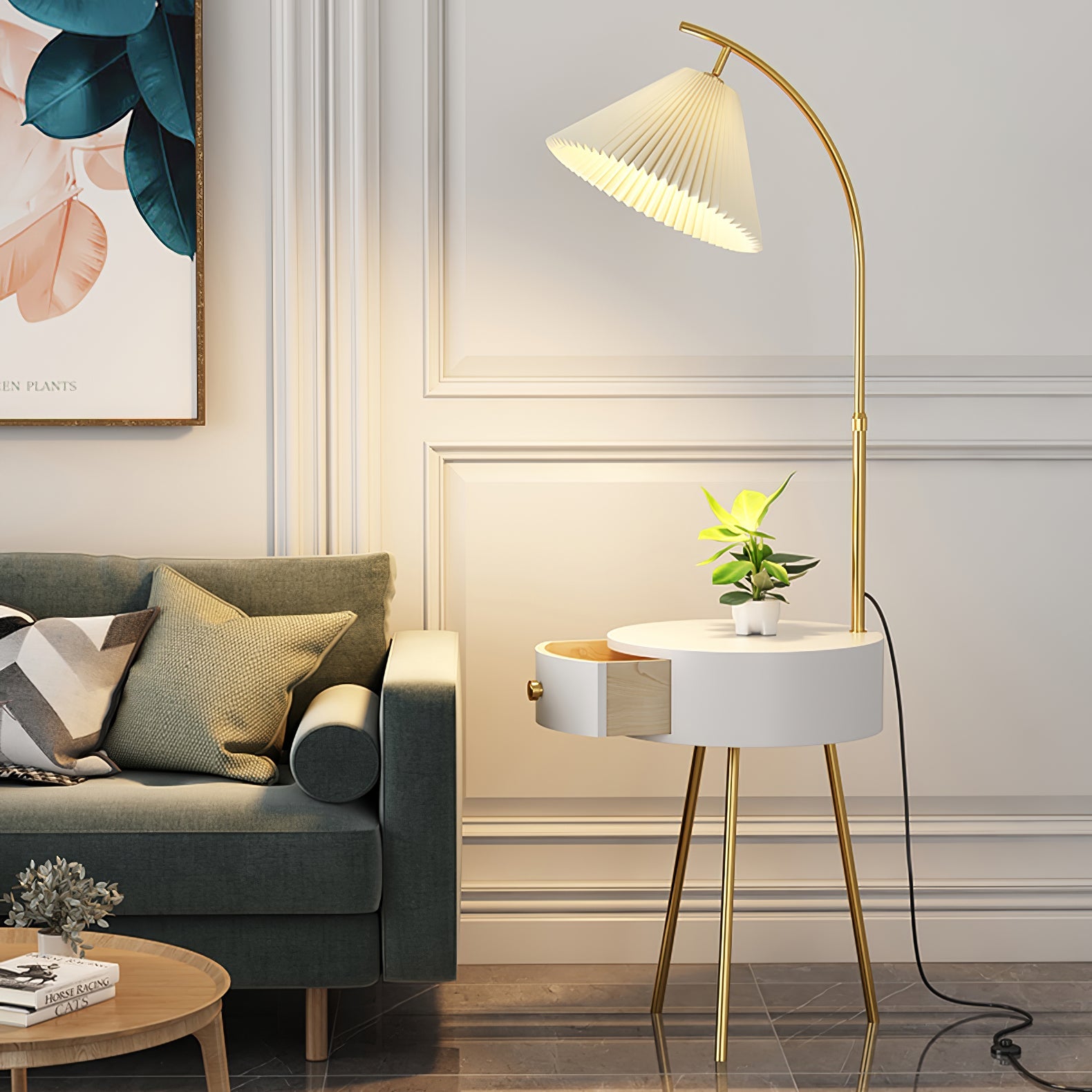 Pleated Arc Floor Light - Blowlighting