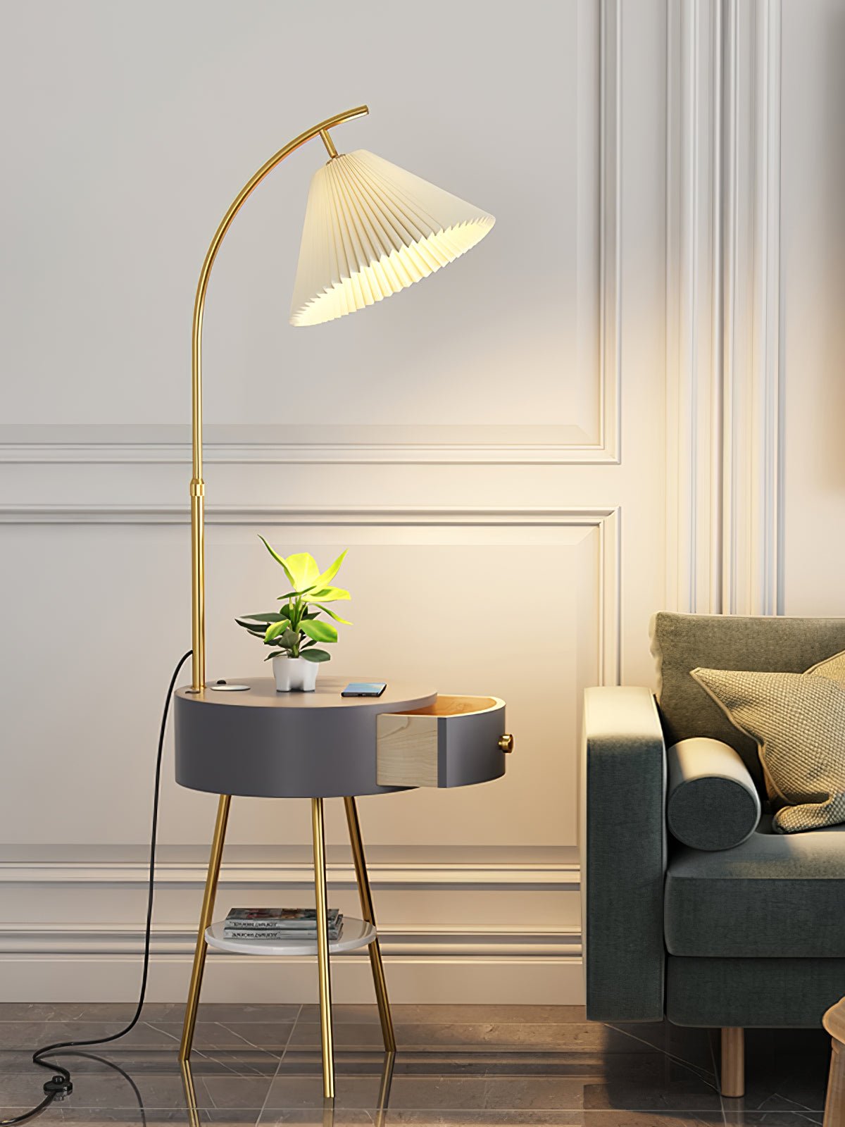 Pleated Arc Floor Light - Blowlighting