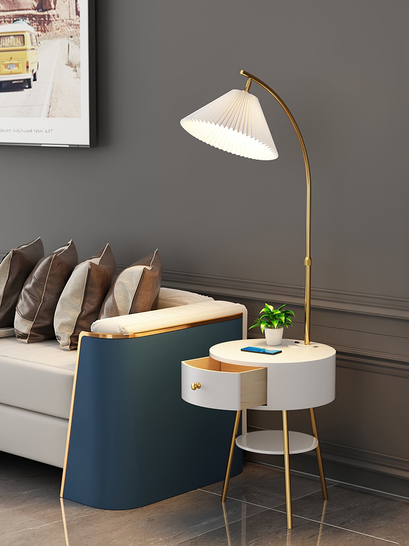 Pleated Arc Floor Light - Blowlighting