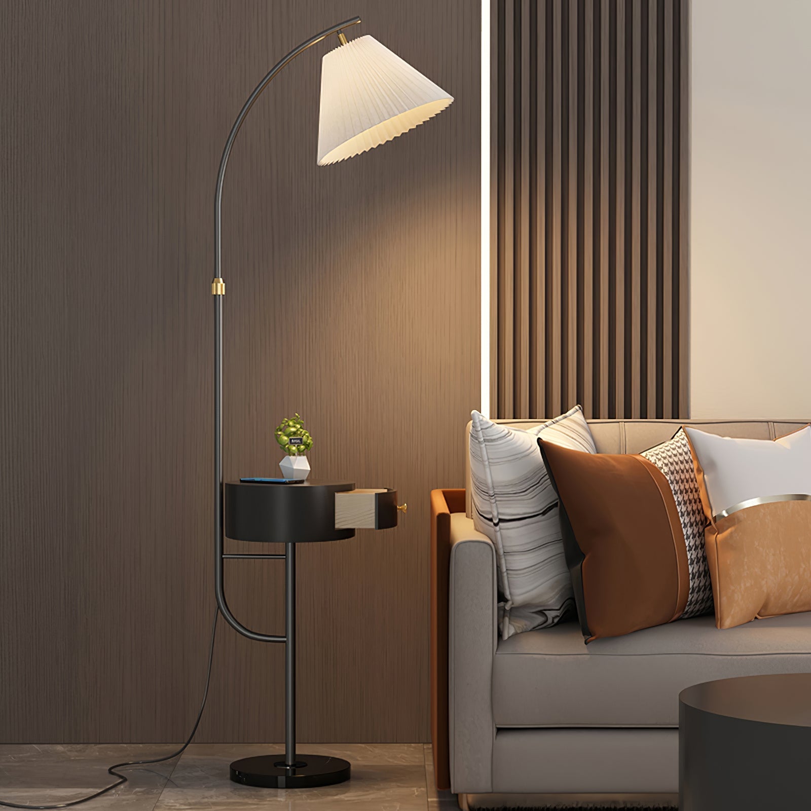 Pleated Arc Floor Light - Blowlighting