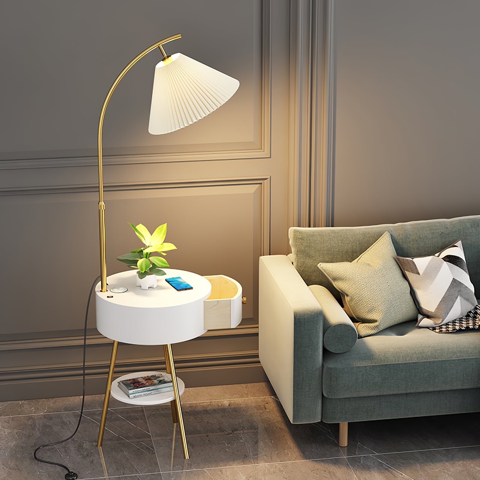 Pleated Arc Floor Light - Blowlighting
