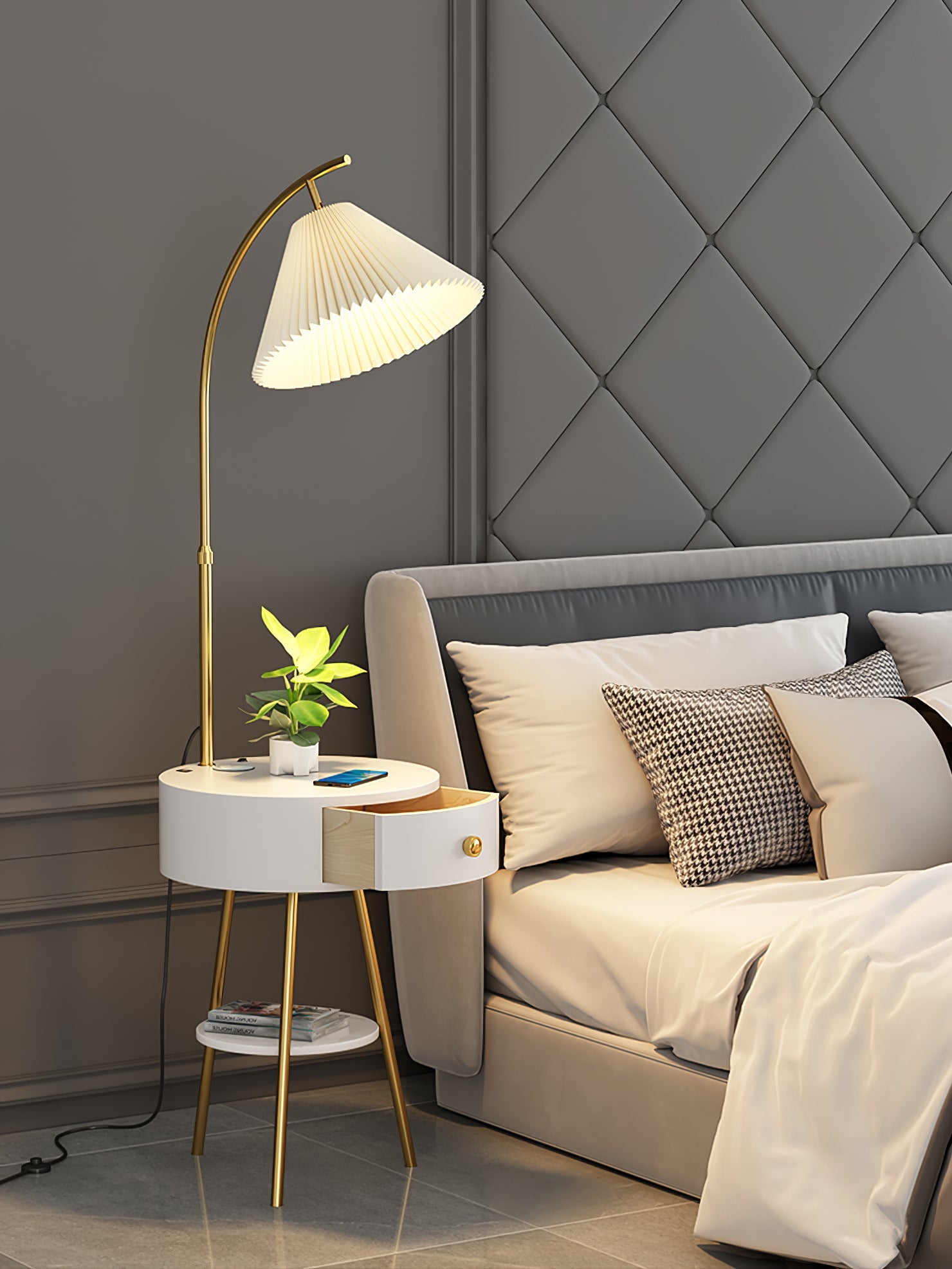 Pleated Arc Floor Light - Blowlighting