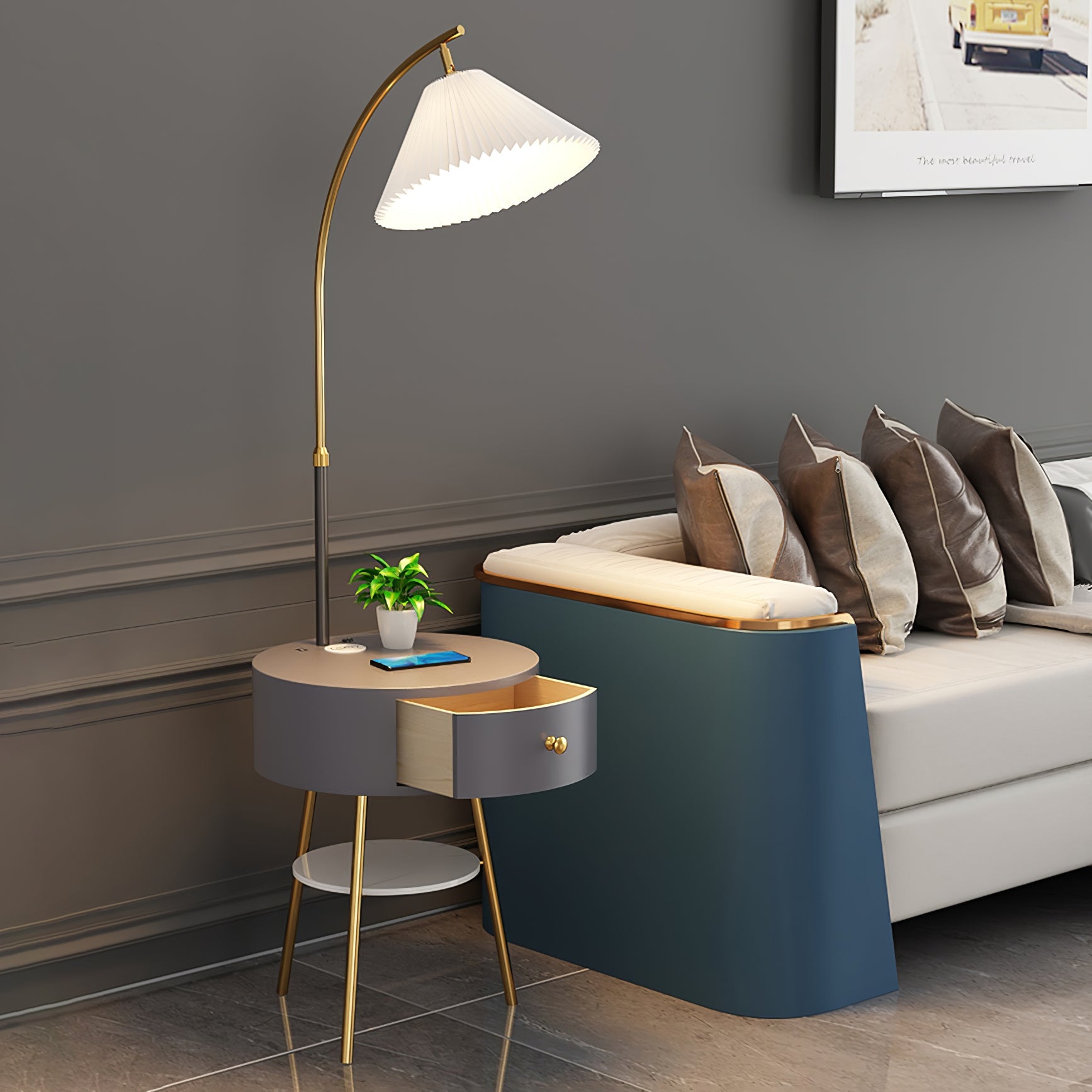 Pleated Arc Floor Light - Blowlighting