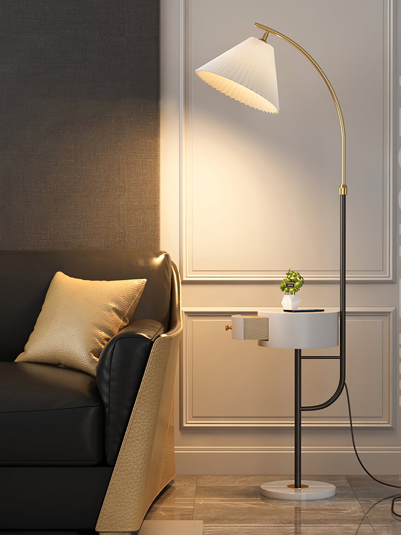 Pleated Arc Floor Light - Blowlighting