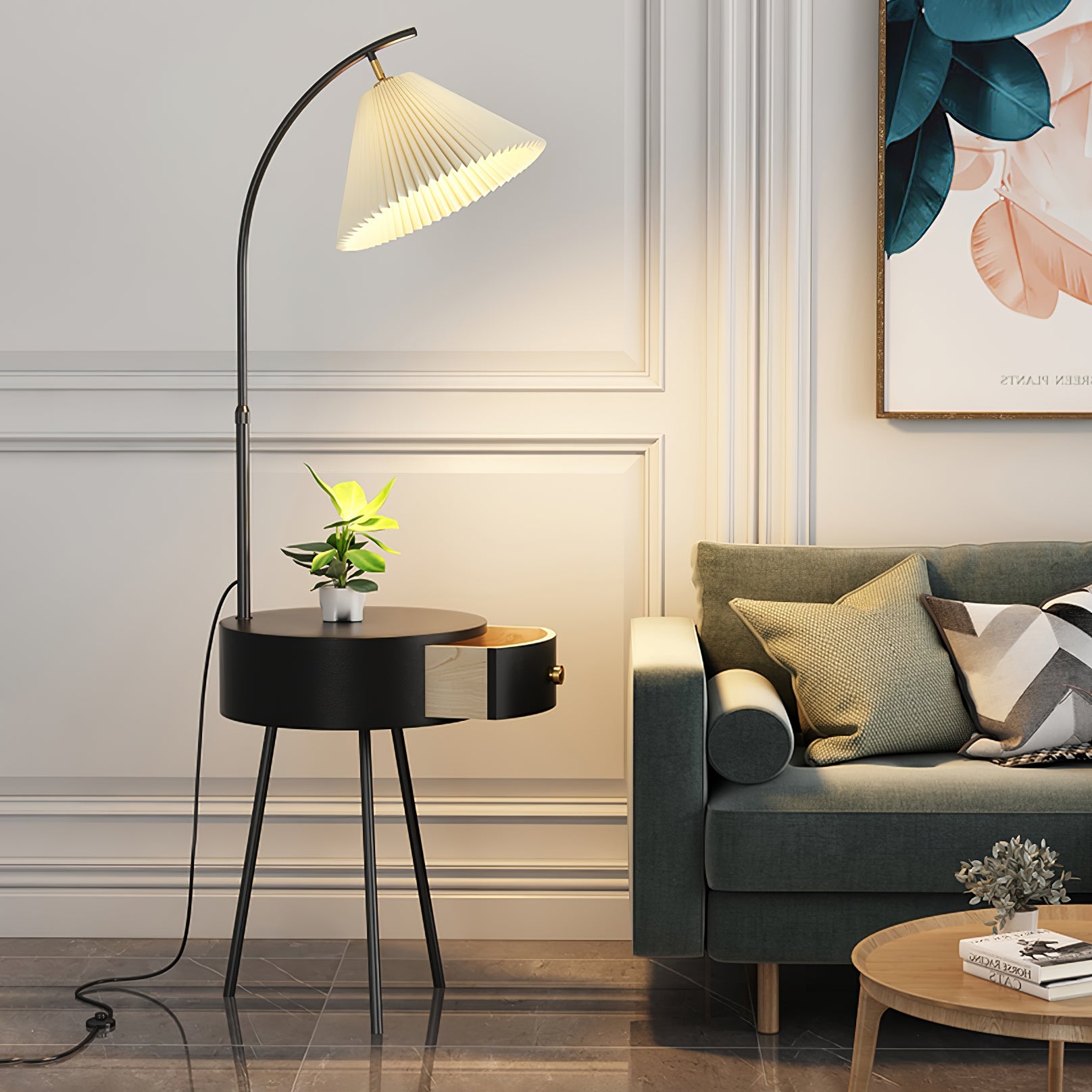 Pleated Arc Floor Light - Blowlighting
