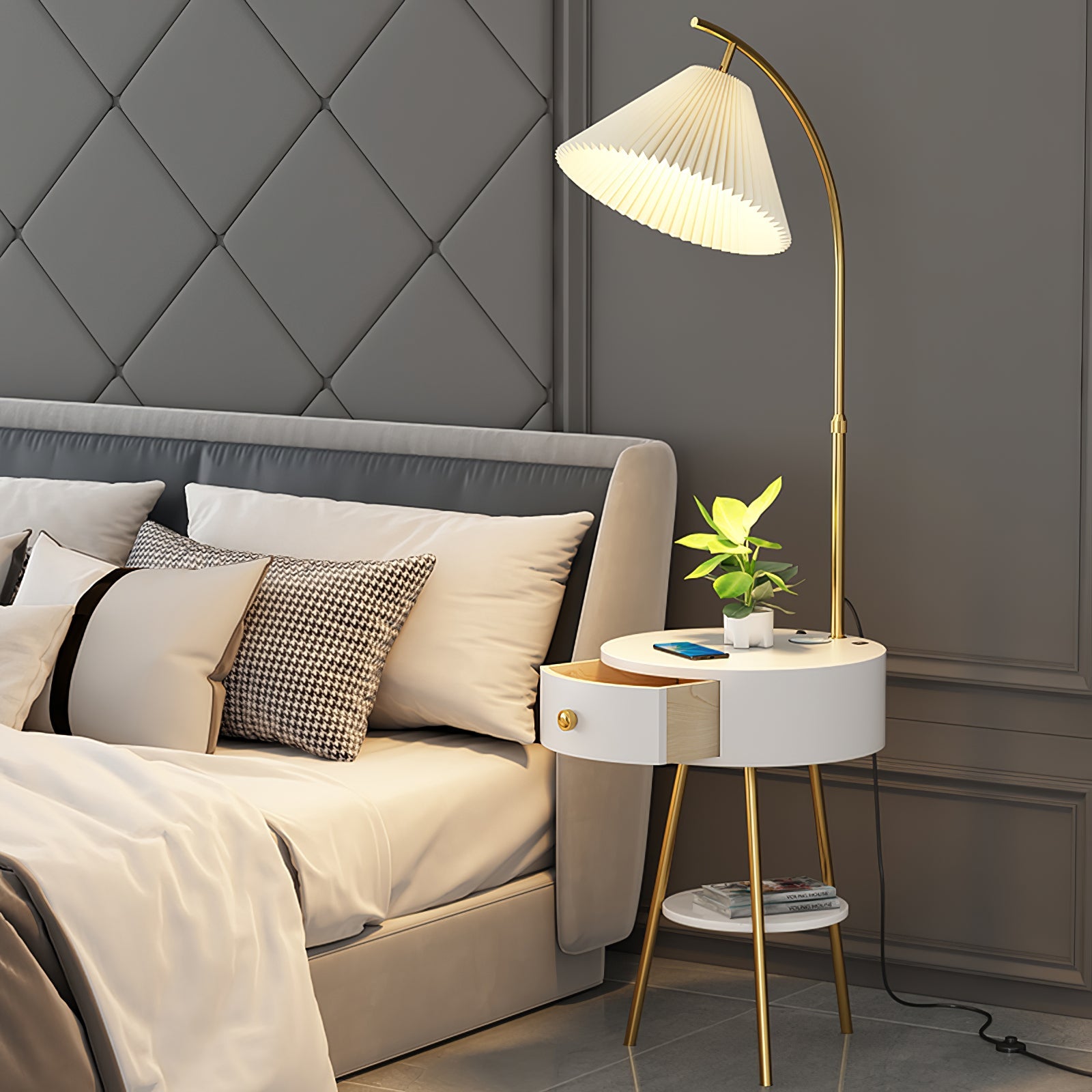 Pleated Arc Floor Light - Blowlighting