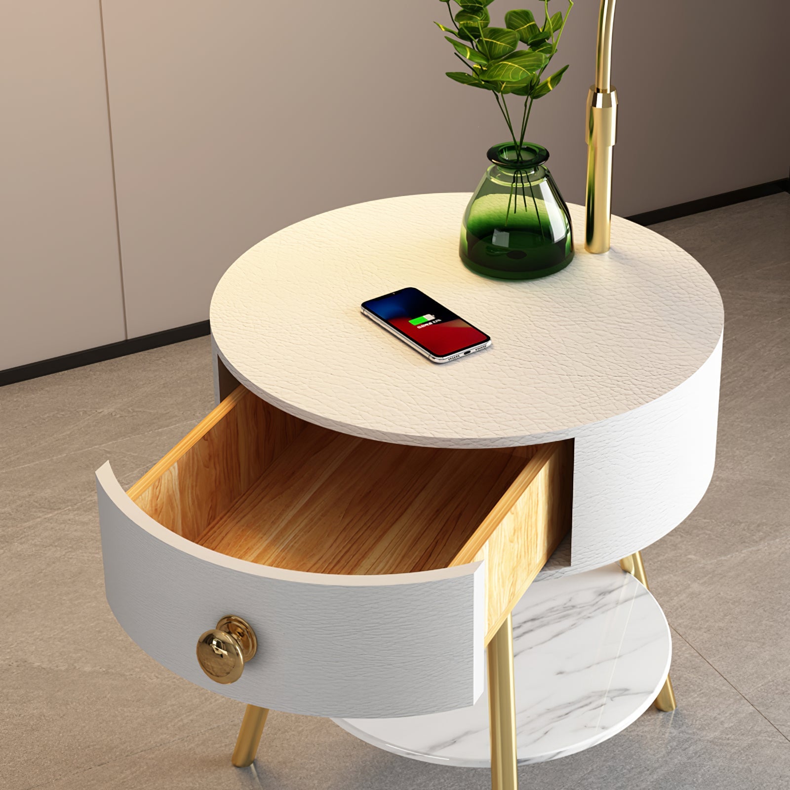 Pleated Nightstand Floor Light - Blowlighting