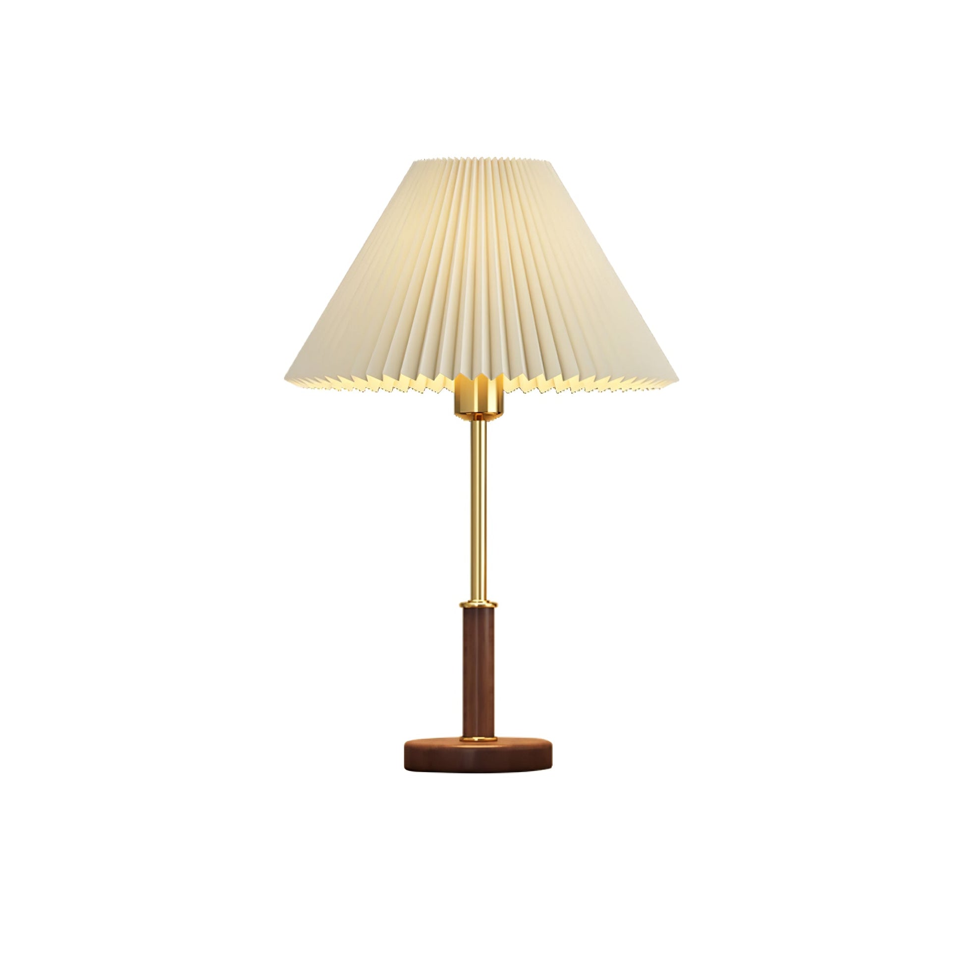 Pleated Walnut Table Lamp - Blowlighting