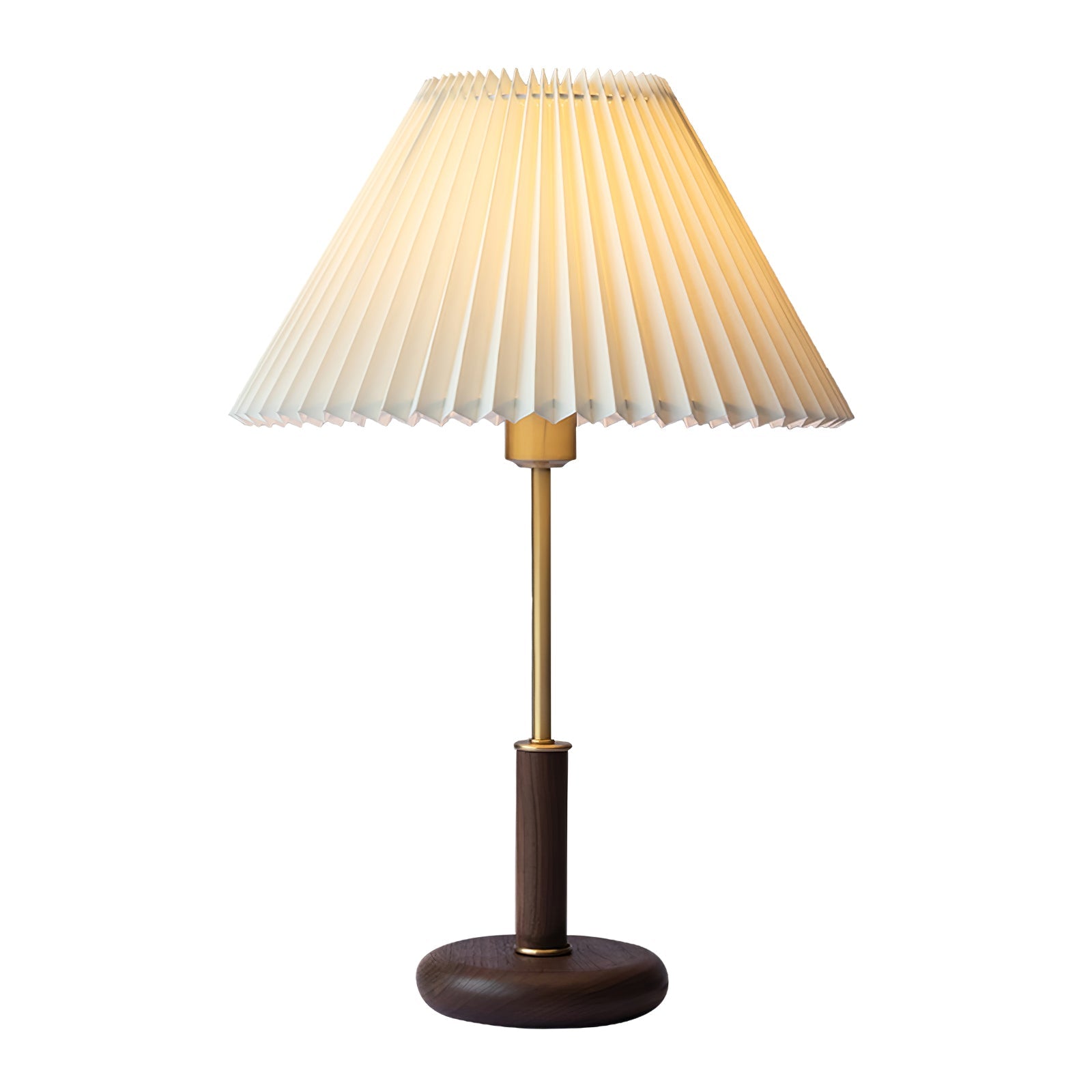 Pleated Walnut Table Lamp - Blowlighting