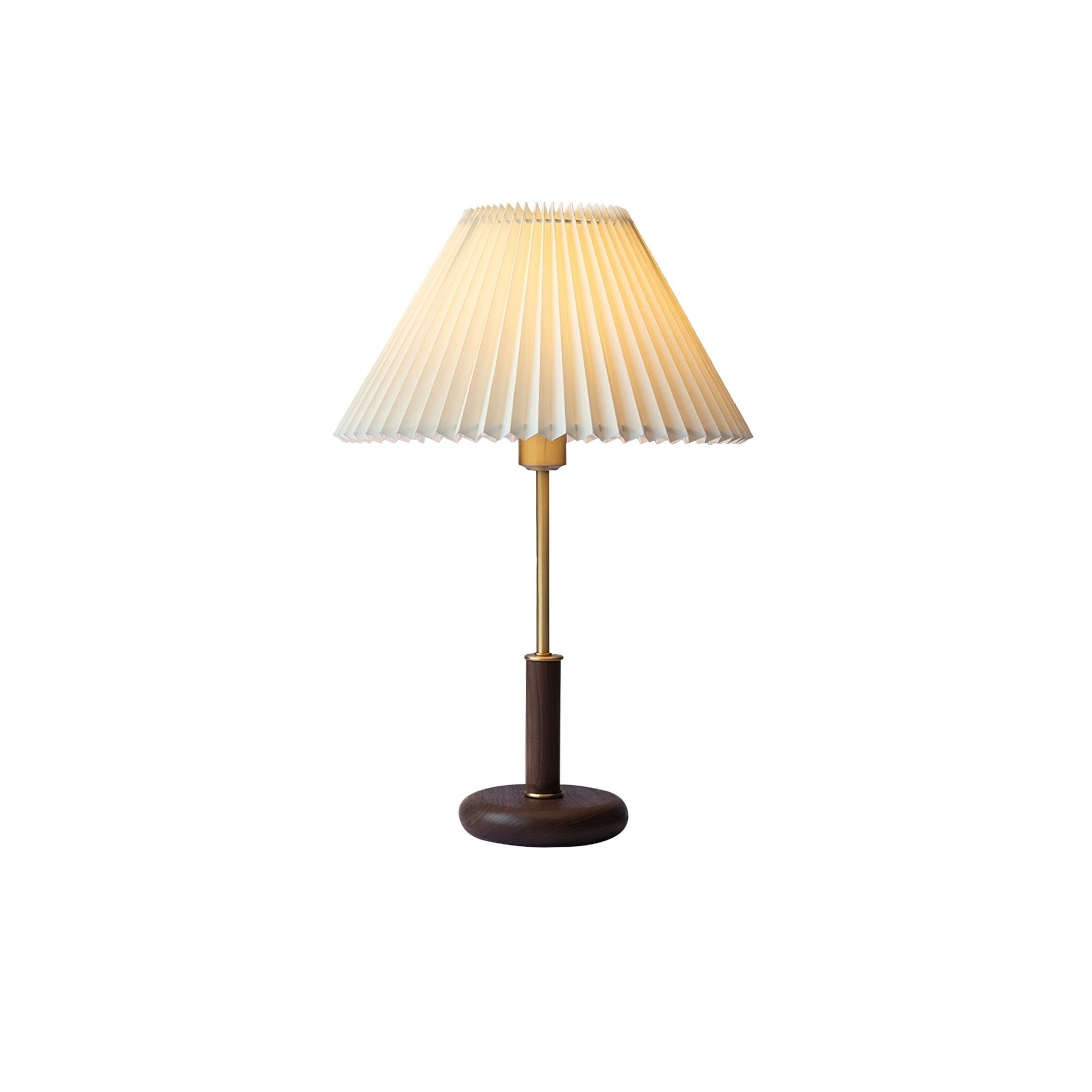 Pleated Walnut Table Lamp - Blowlighting