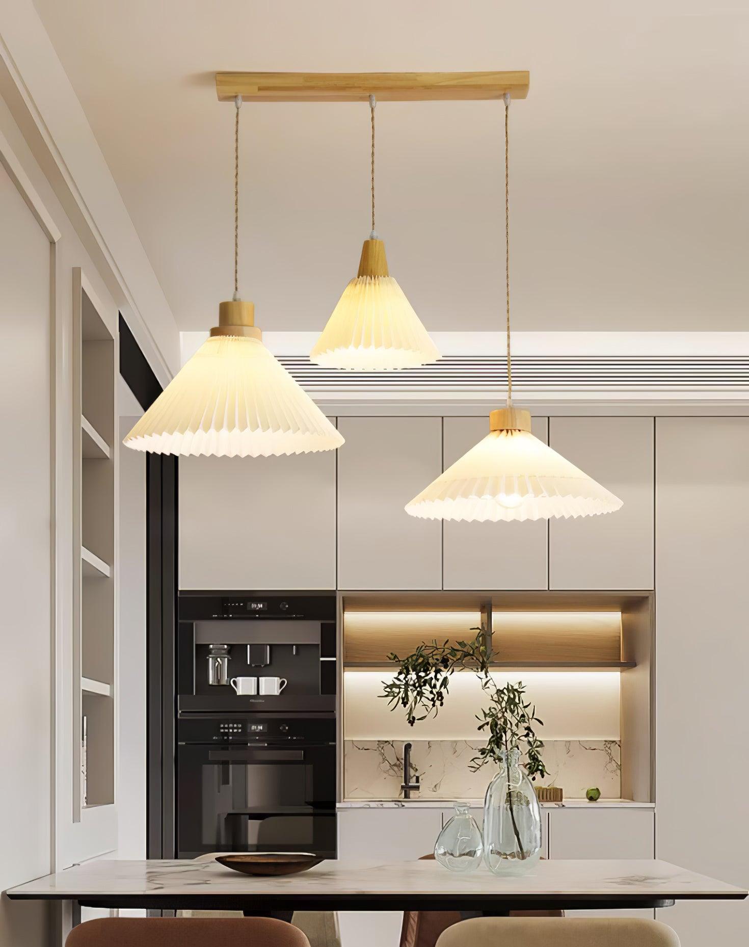 Pleated Wooden Pendant Light - Blowlighting