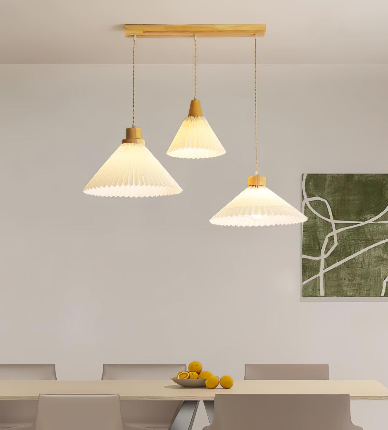 Pleated Wooden Pendant Light - Blowlighting
