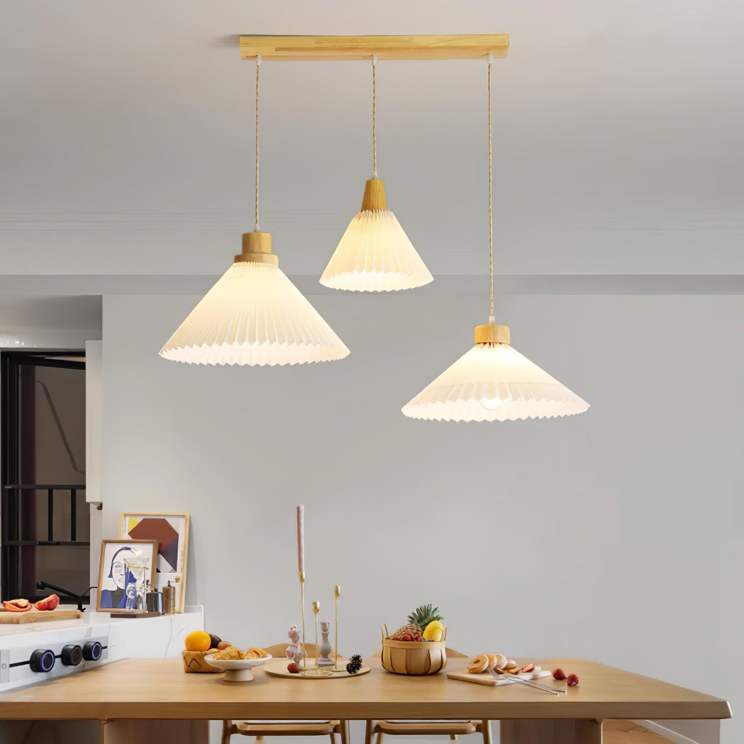 Pleated Wooden Pendant Light - Blowlighting