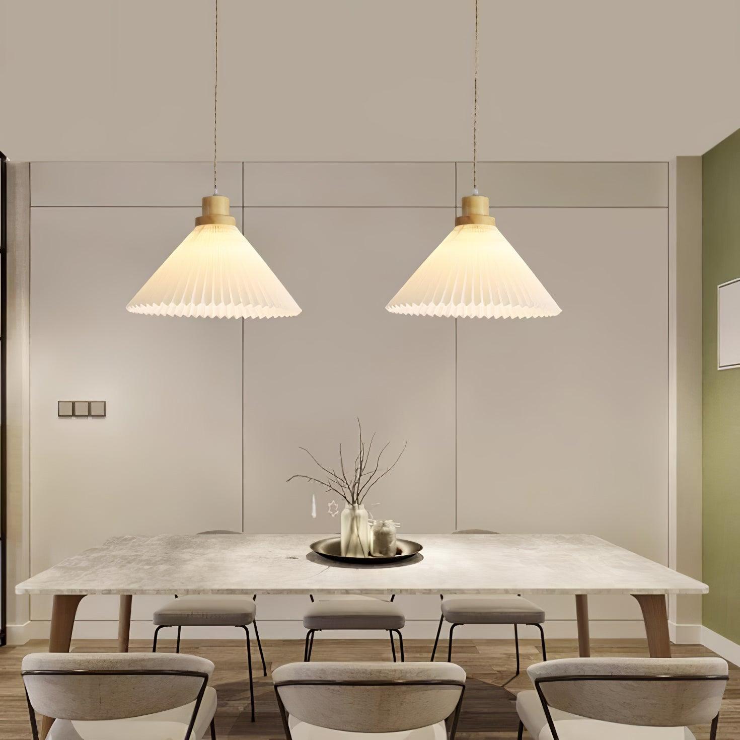 Pleated Wooden Pendant Light - Blowlighting