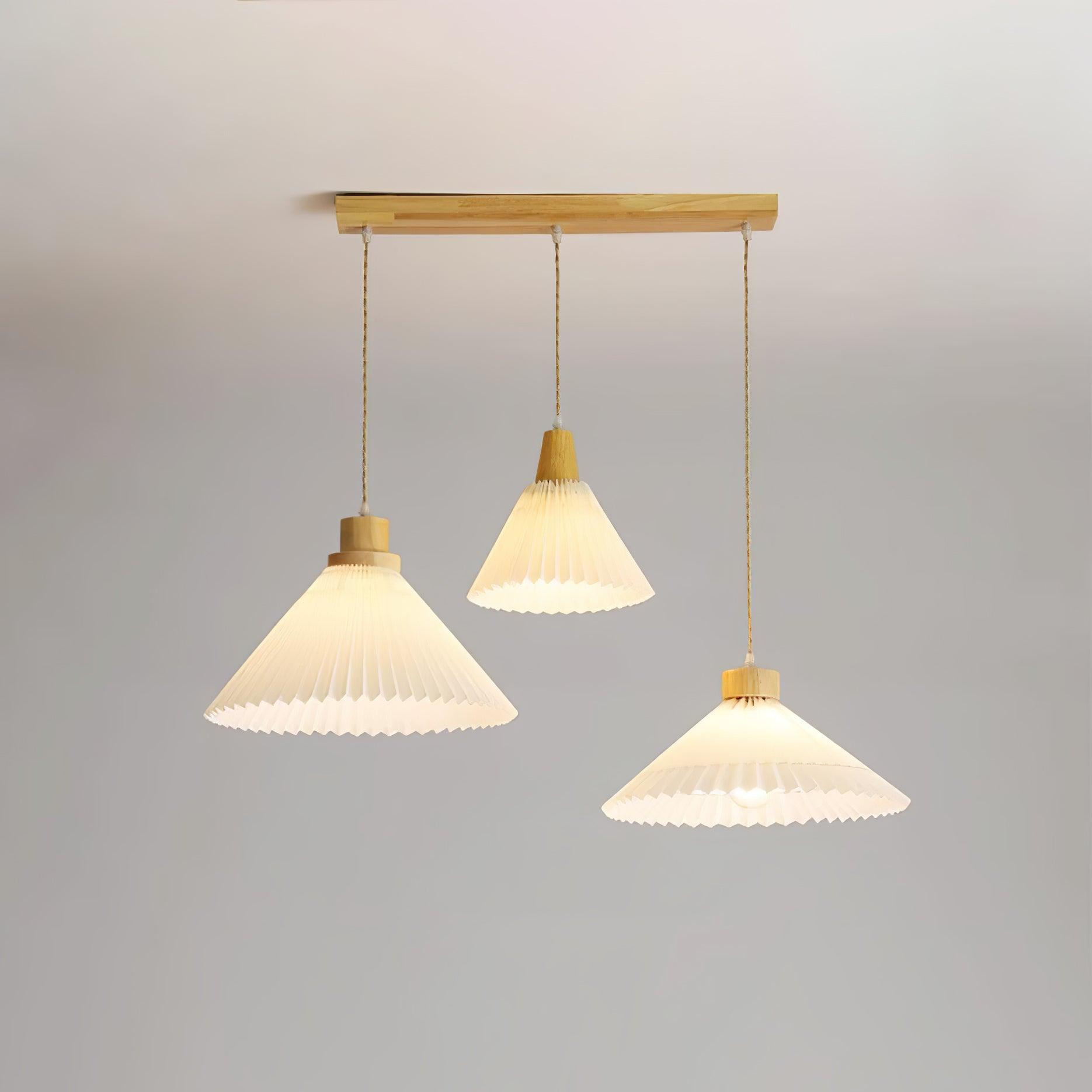 Pleated Wooden Pendant Light - Blowlighting