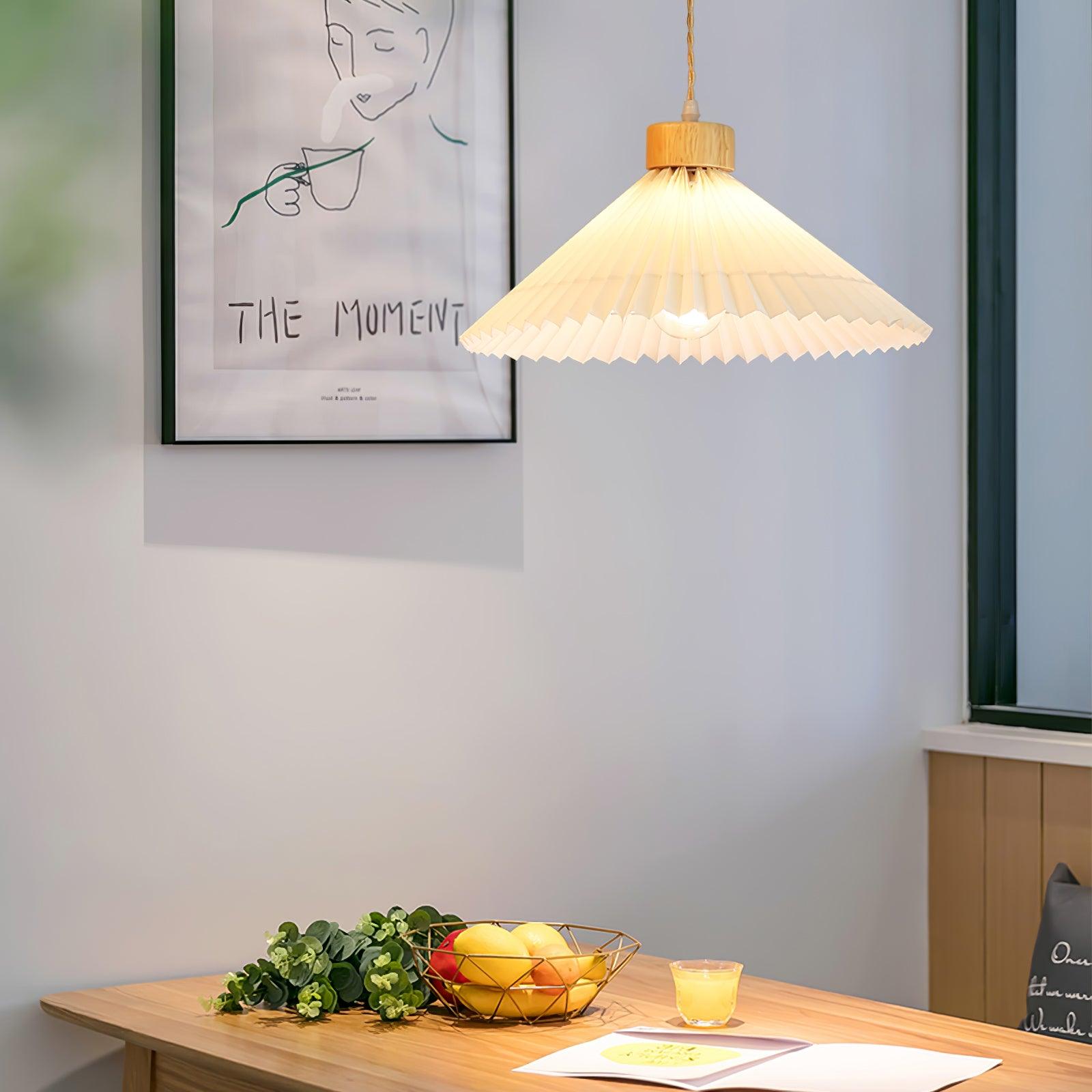 Pleated Wooden Pendant Light - Blowlighting