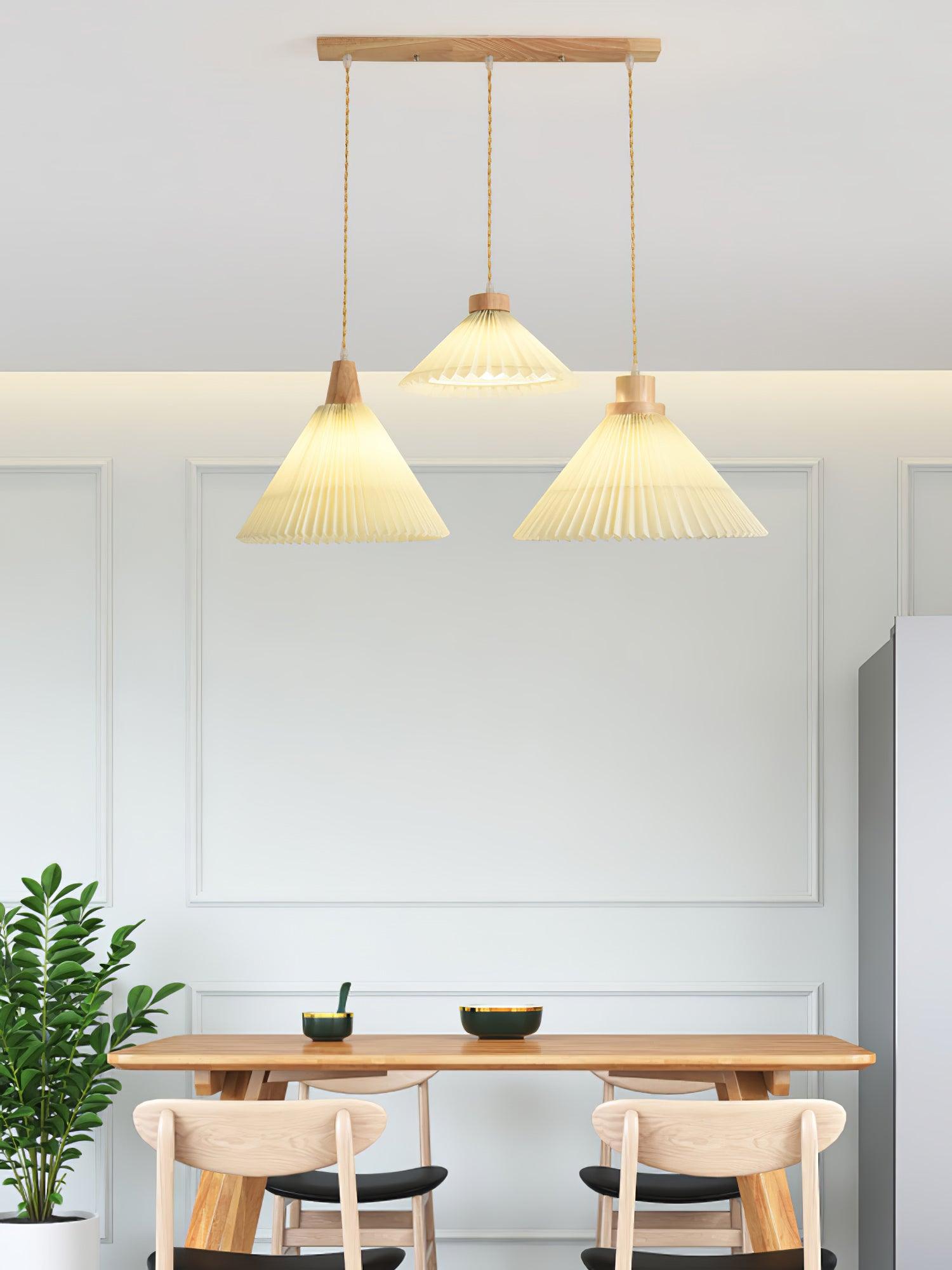 Pleated Wooden Pendant Light - Blowlighting