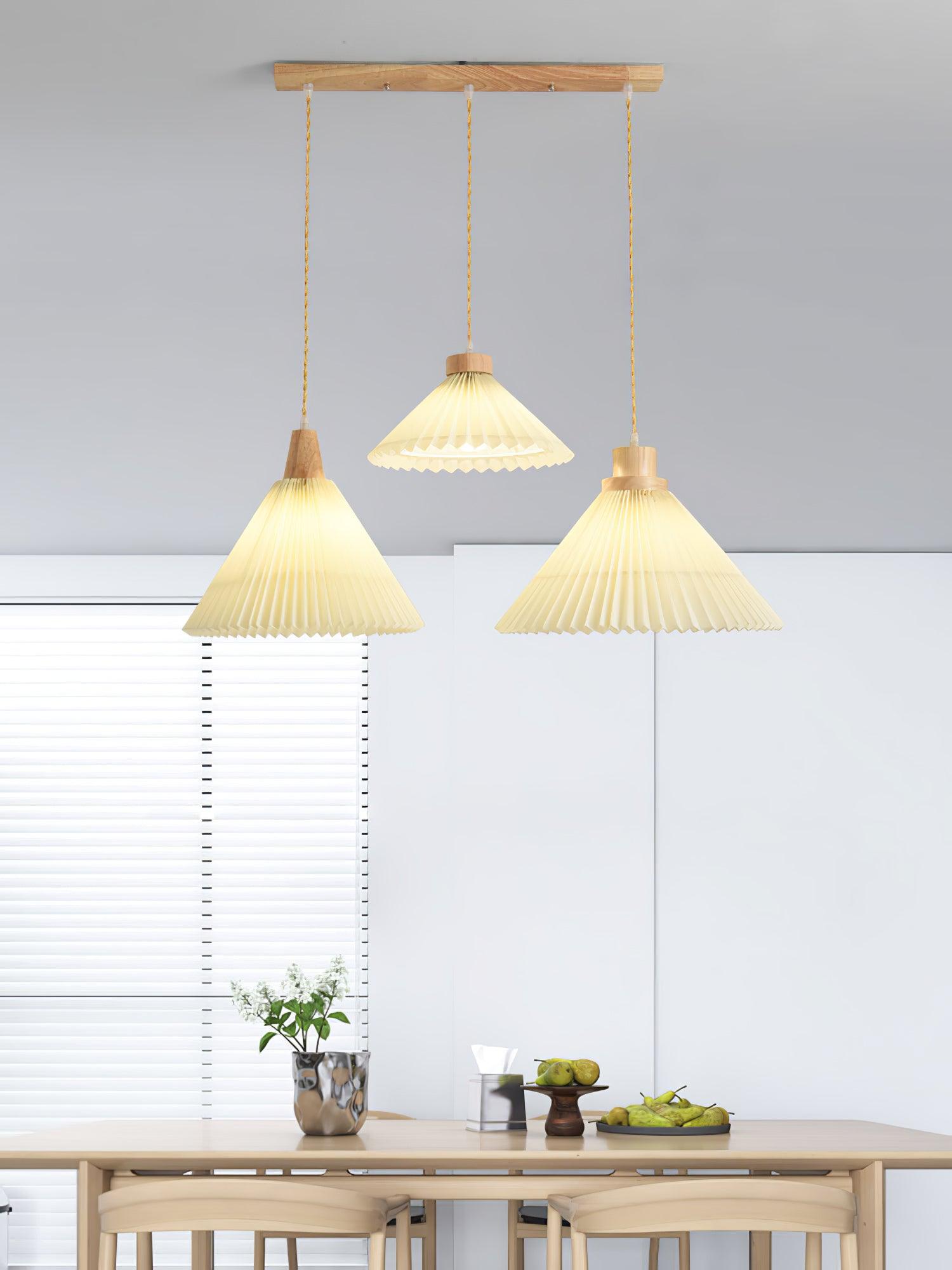 Pleated Wooden Pendant Light - Blowlighting