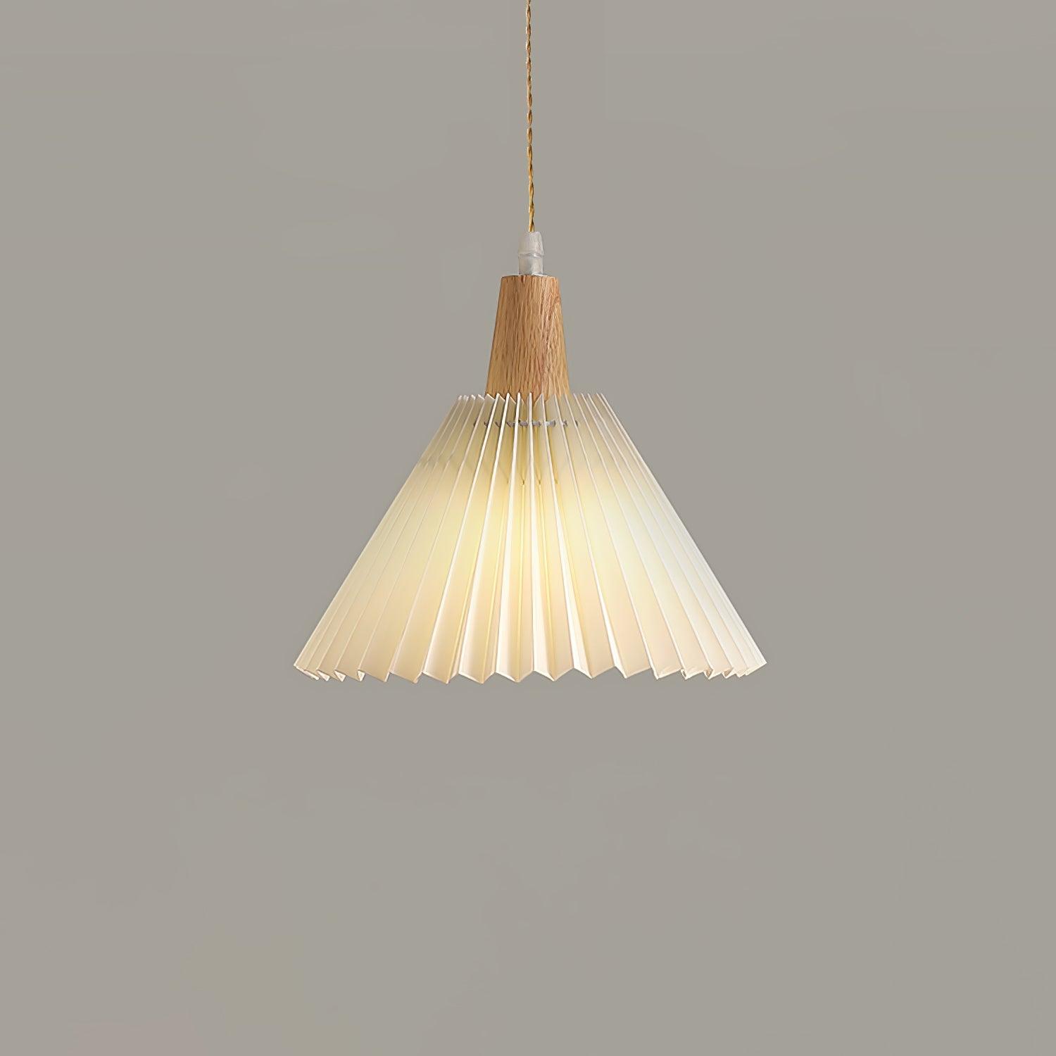 Pleated Wooden Pendant Light - Blowlighting