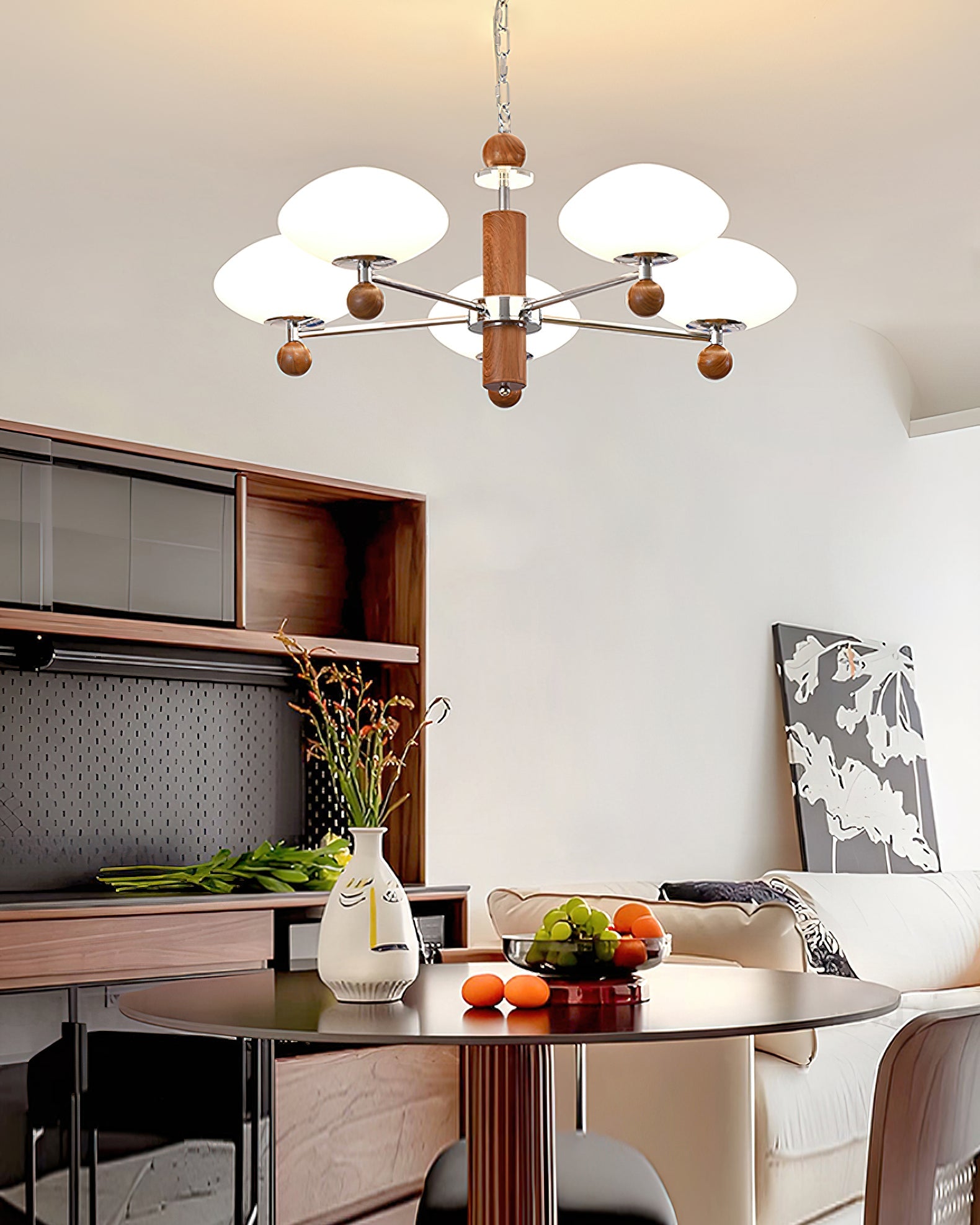 Pointed Modern Glass Chandelier