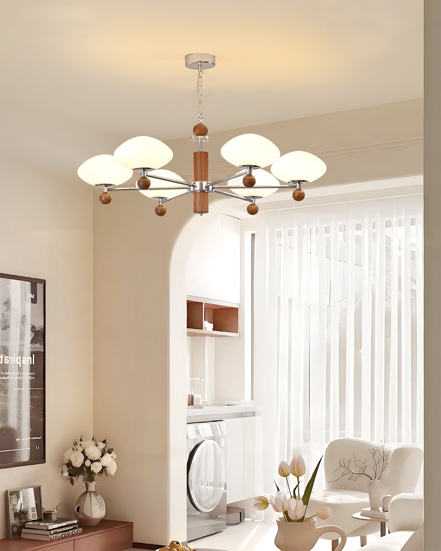 Pointed Modern Glass Chandelier