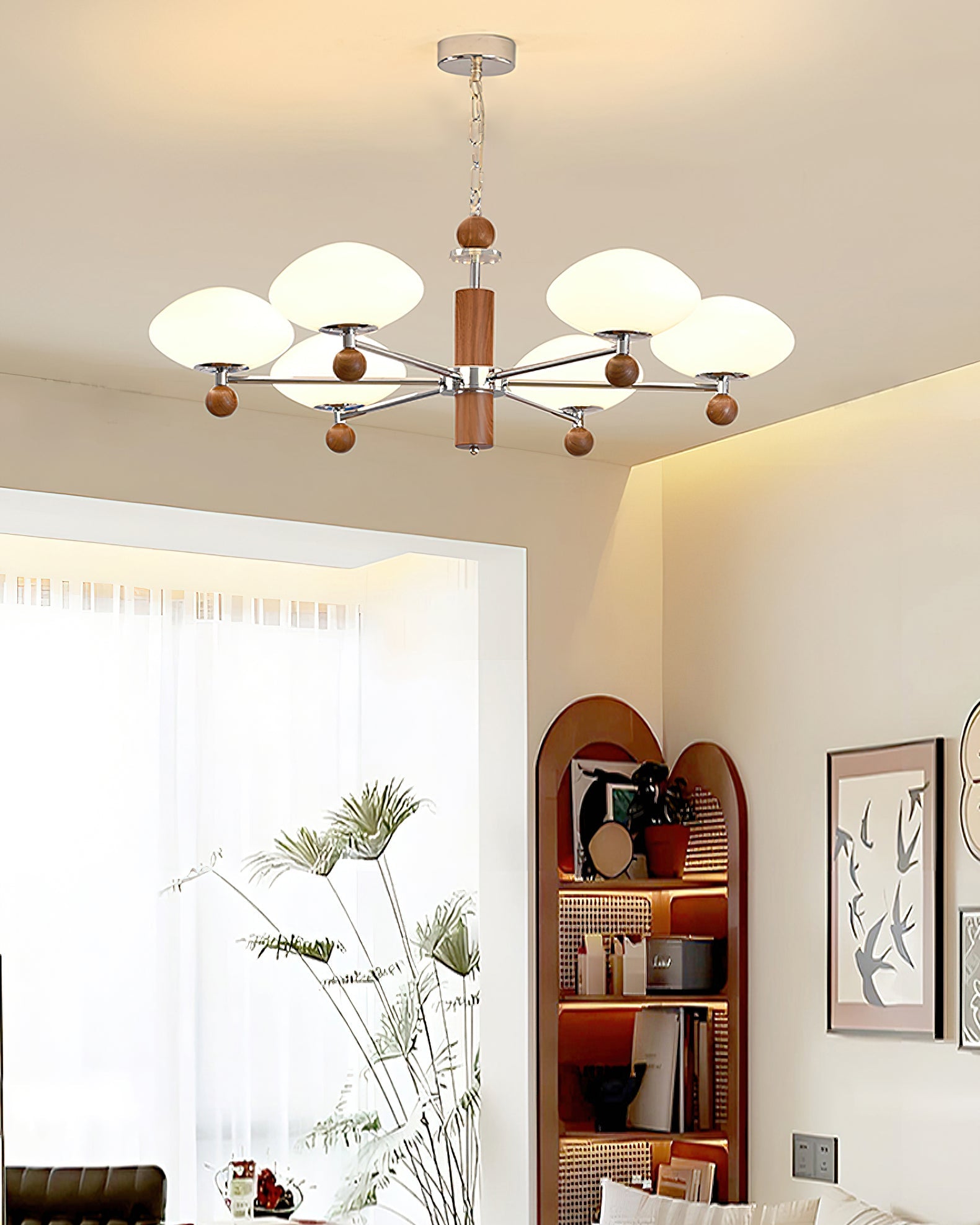 Pointed Modern Glass Chandelier