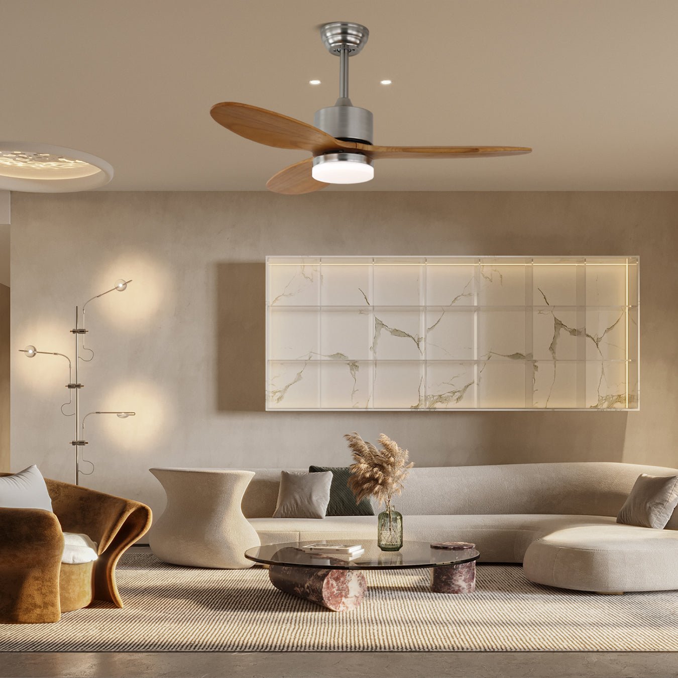 Elara Minimalist Wood Ceiling Fan Light - Blowlighting