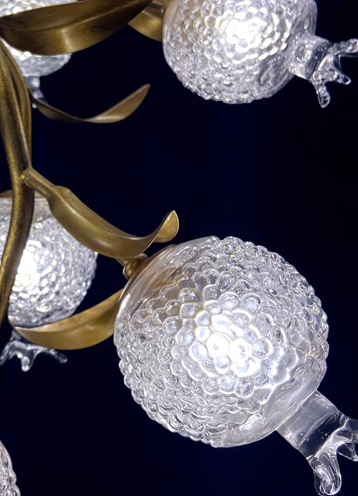 Aursorir Elegance Pomegranate Brass Metal Glass Ceiling Lamp - Blowlighting