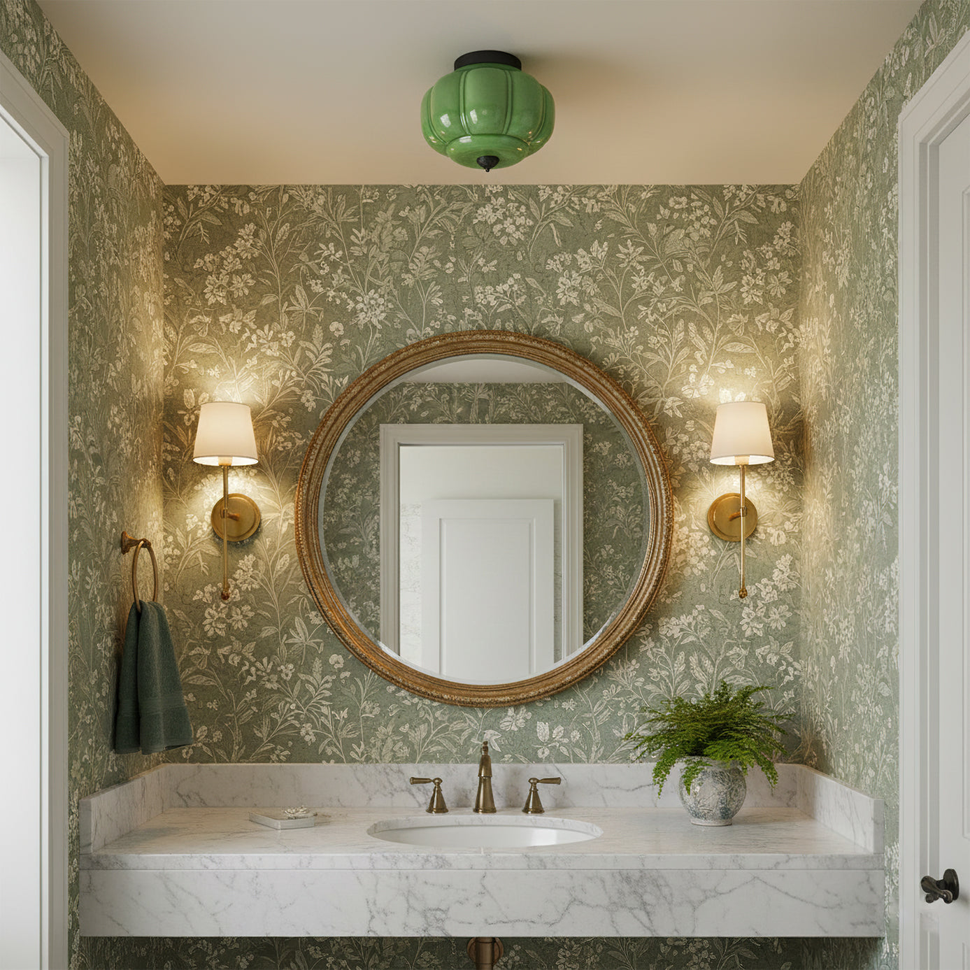 Poppy Retro Glass Ceiling Light