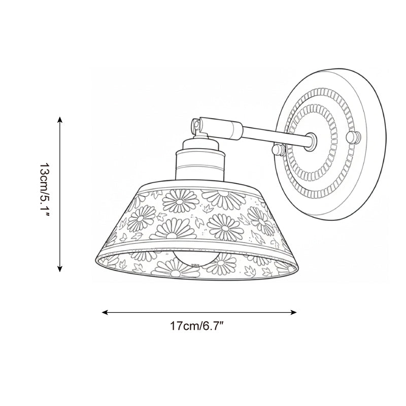 Porcelain Indigo Vintage Ceramics Wall Light