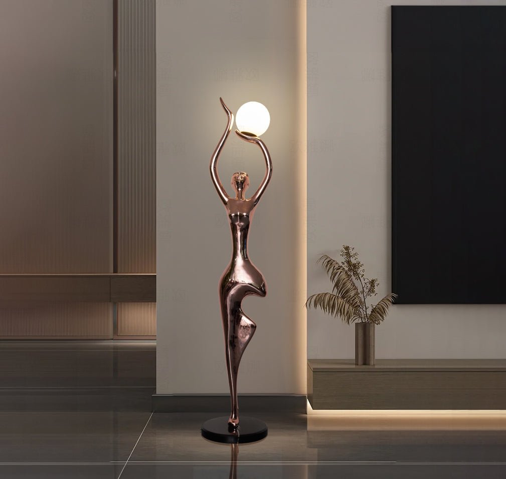 Emiryra Golden Sculptural Floor Lamp - Blowlighting