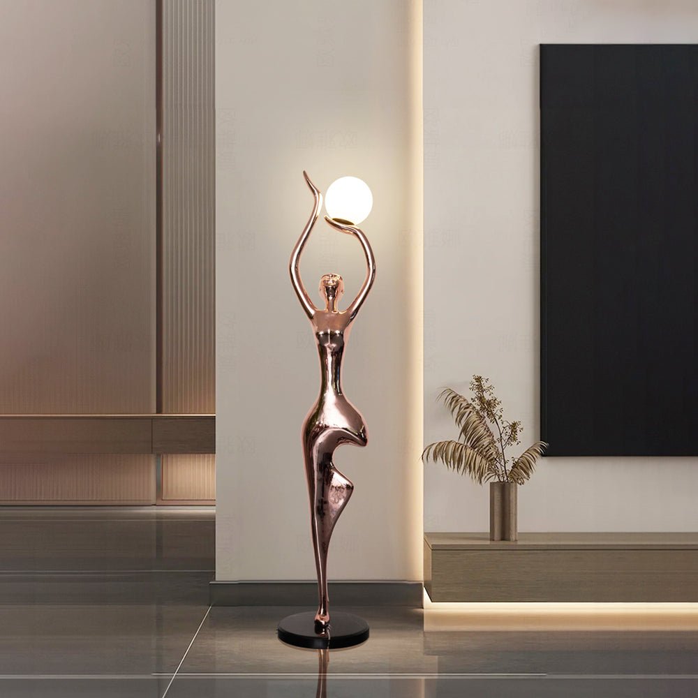 Emiryra Golden Sculptural Floor Lamp - Blowlighting