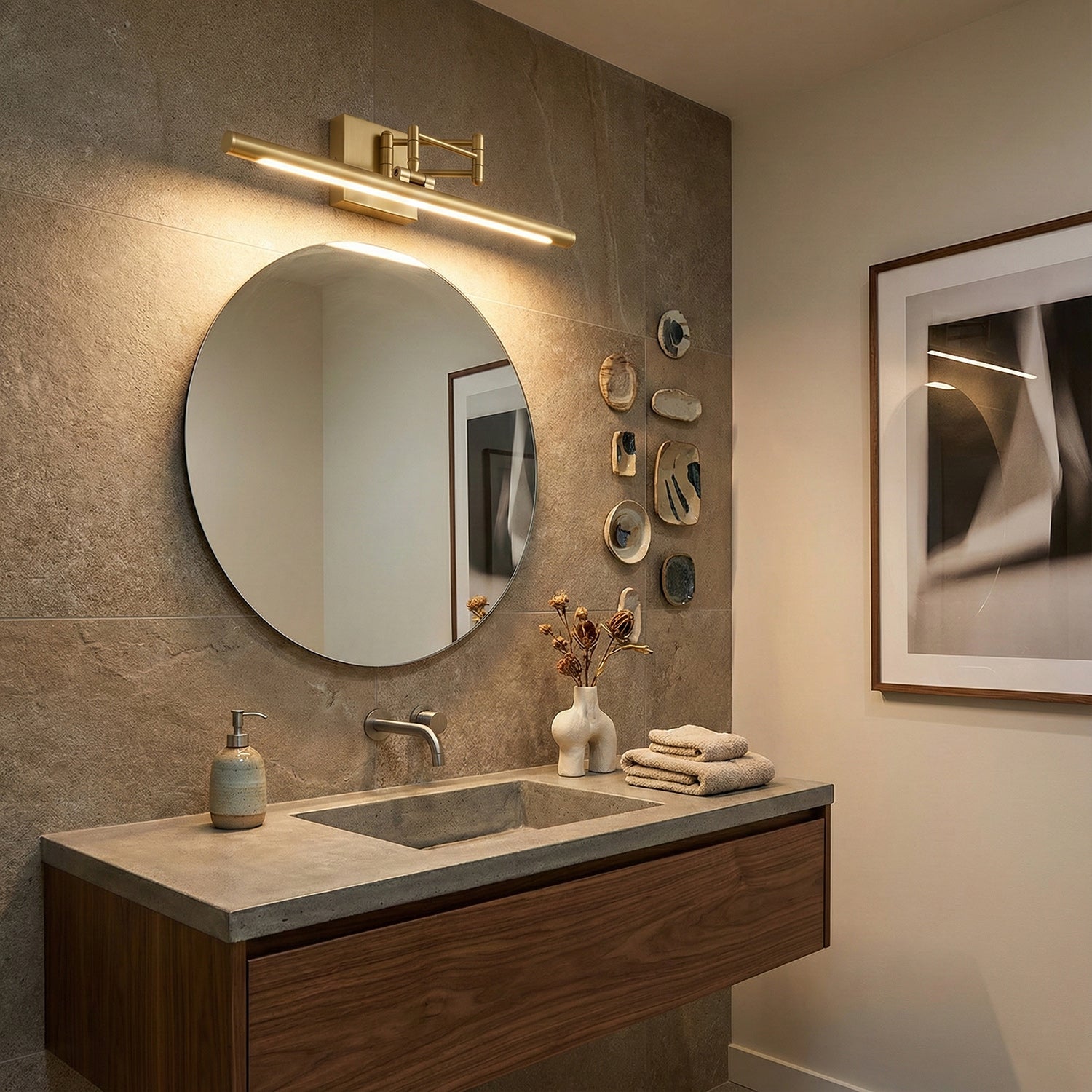 Prichard Minimalist Iron Linear Adjustable Wall Light