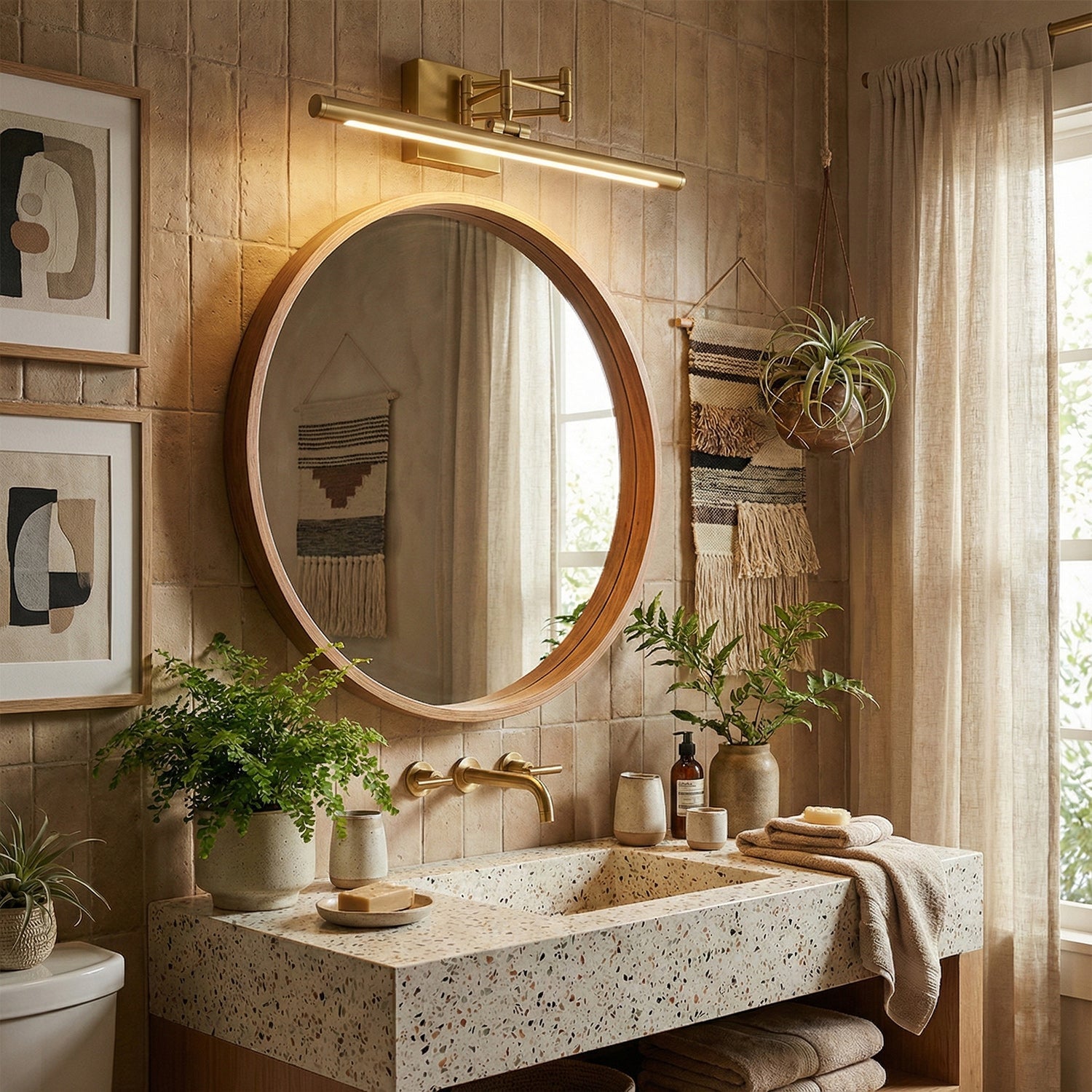 Prichard Minimalist Iron Linear Adjustable Wall Light