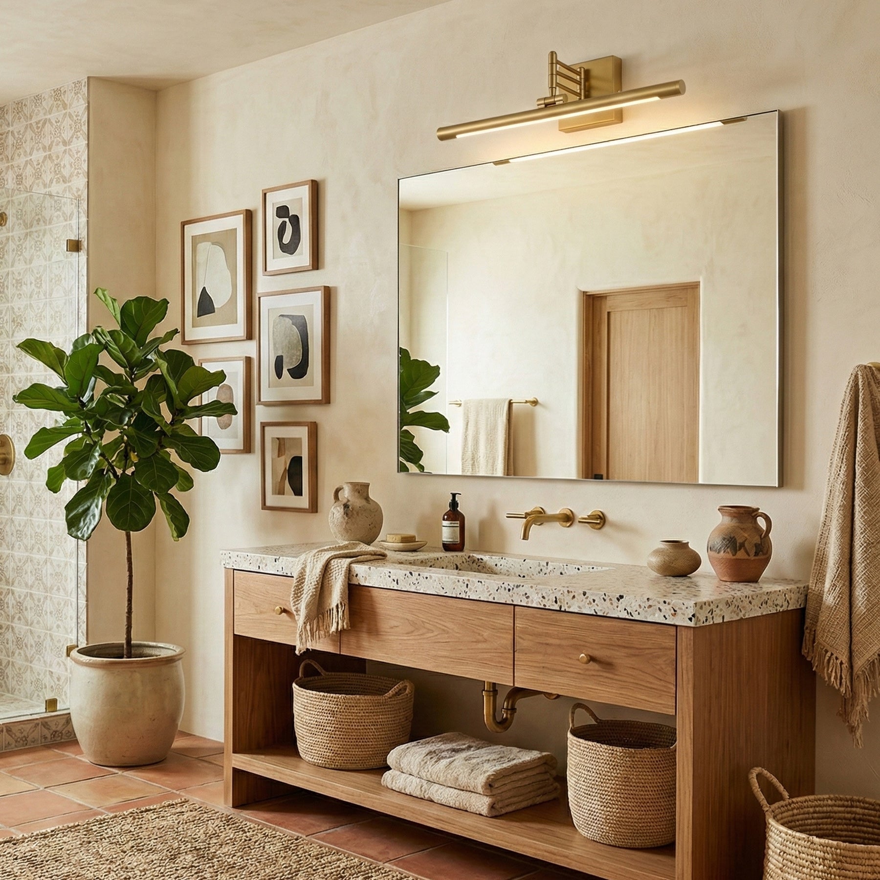 Prichard Minimalist Iron Linear Adjustable Wall Light