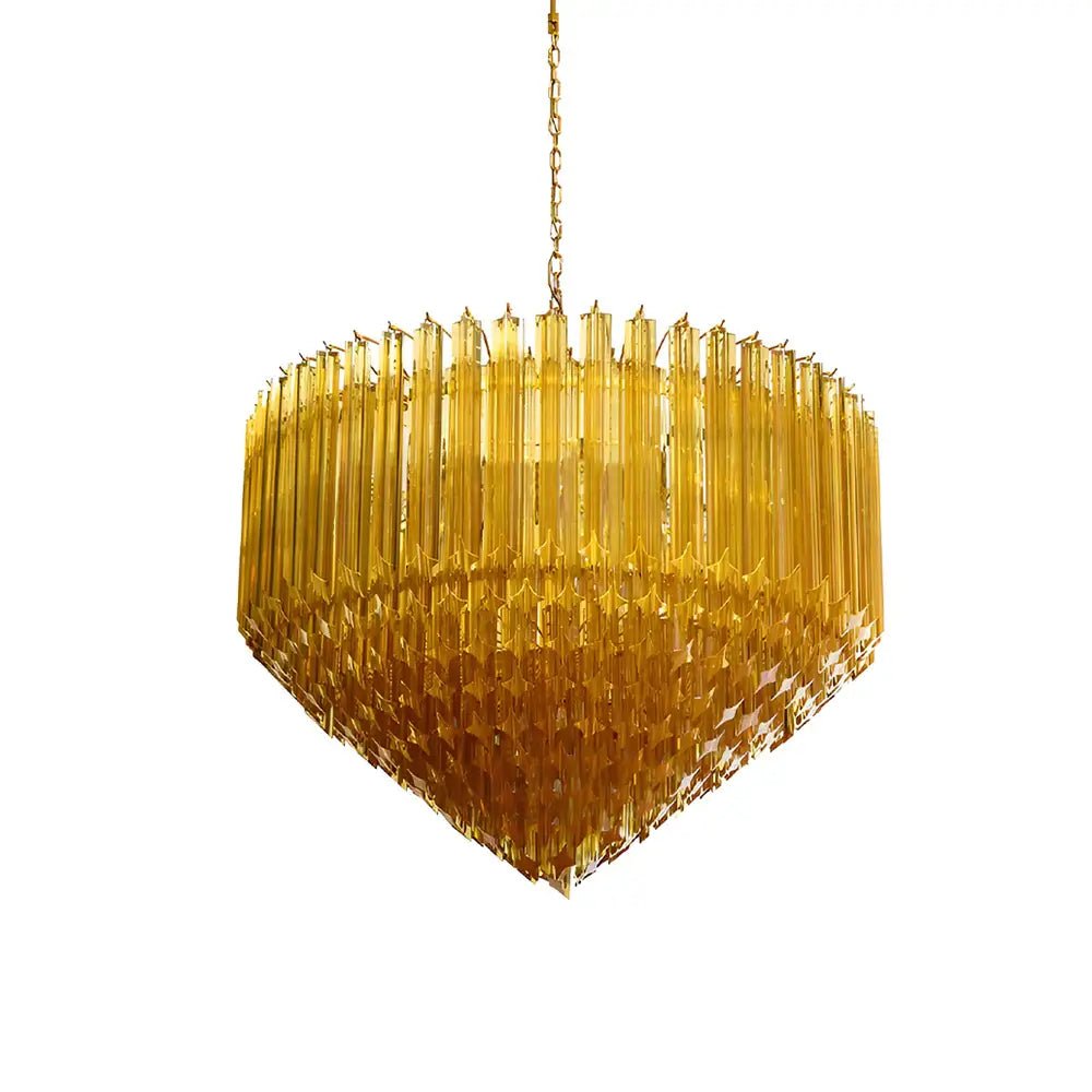 Aurora Chandelier Amber Murano Glass Prism Grand Art - Blowlighting