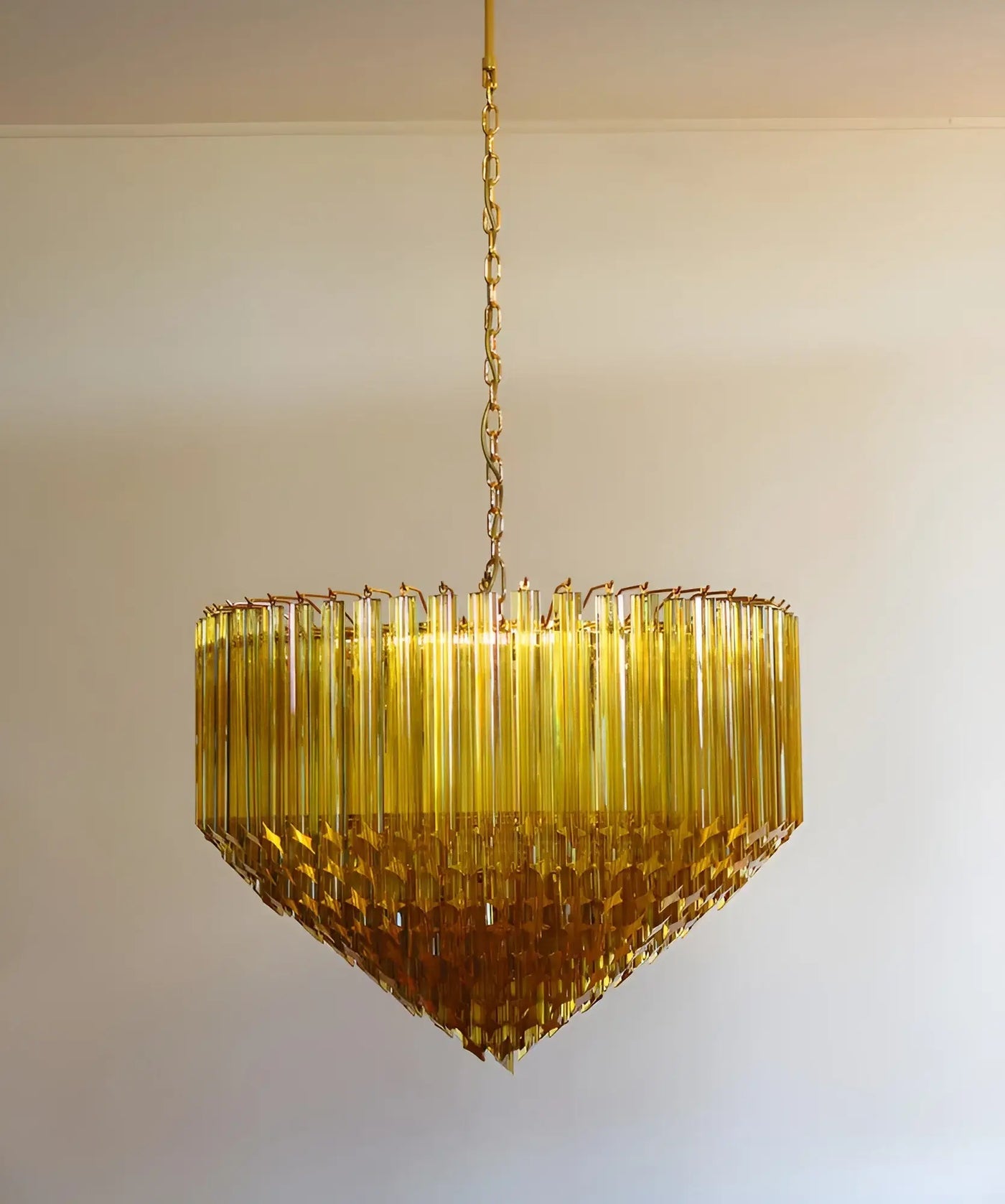 Aurora Chandelier Amber Murano Glass Prism Grand Art - Blowlighting