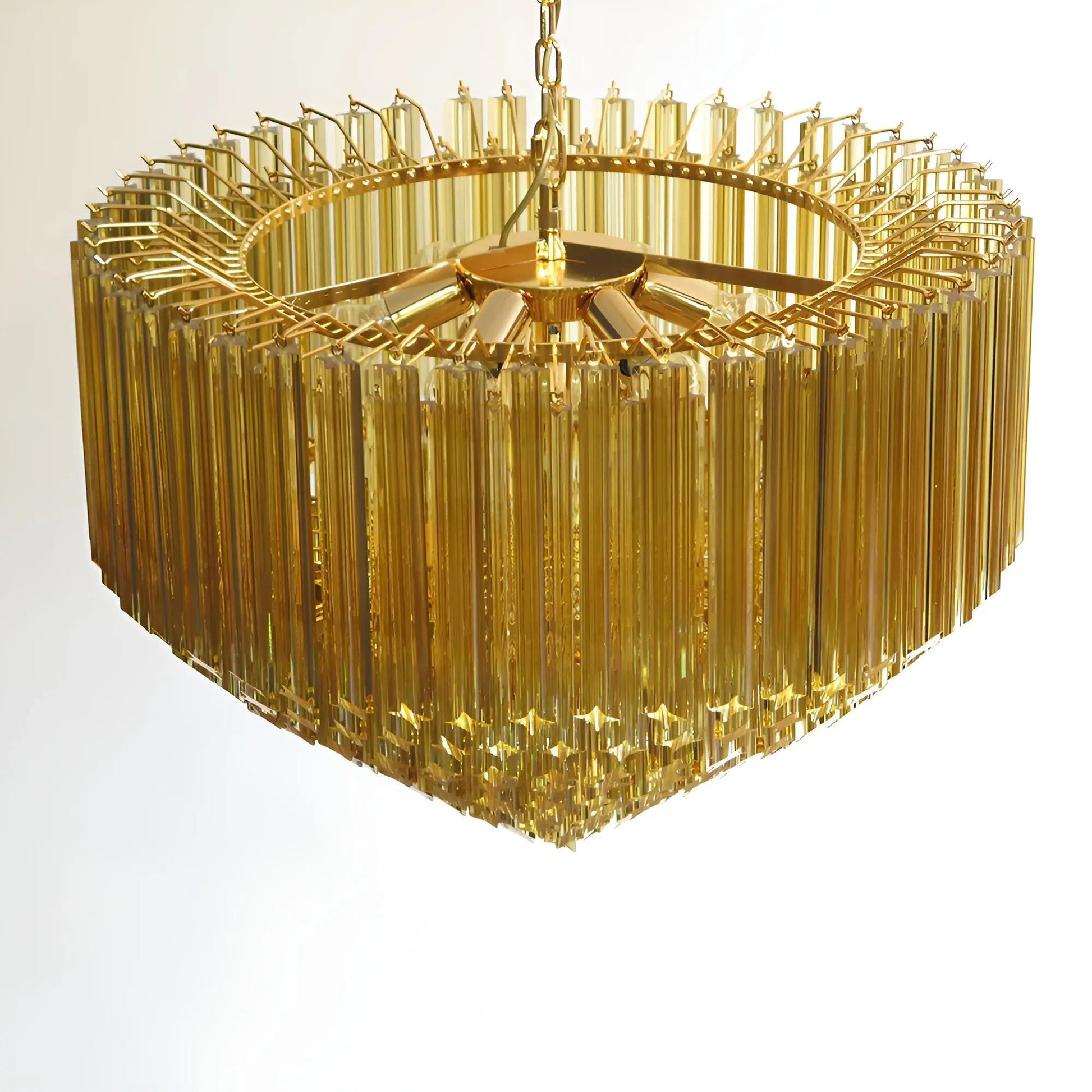 Aurora Chandelier Amber Murano Glass Prism Grand Art - Blowlighting