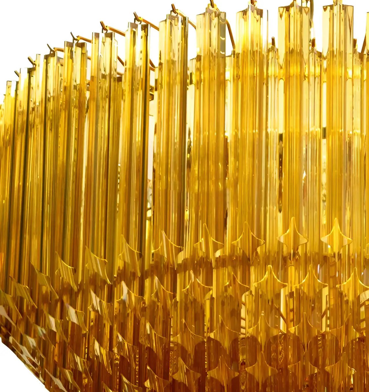 Aurora Chandelier Amber Murano Glass Prism Grand Art - Blowlighting