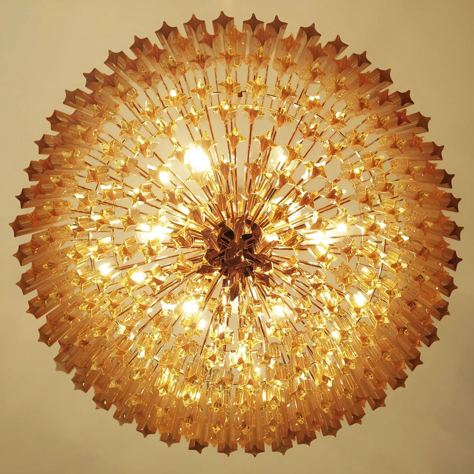 Aurora Chandelier Amber Murano Glass Prism Grand Art - Blowlighting