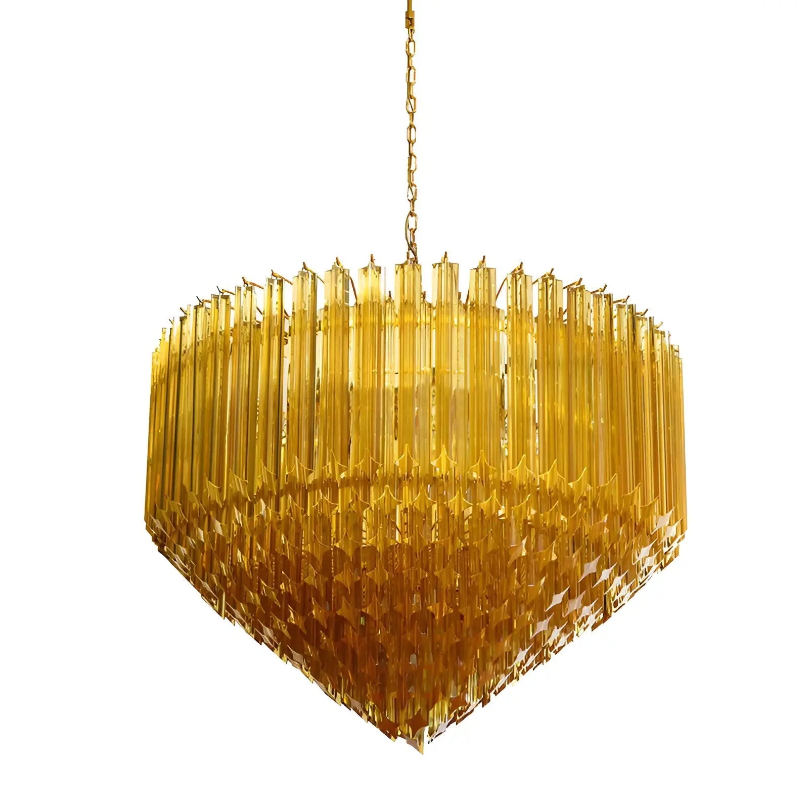 Aurora Chandelier Amber Murano Glass Prism Grand Art - Blowlighting