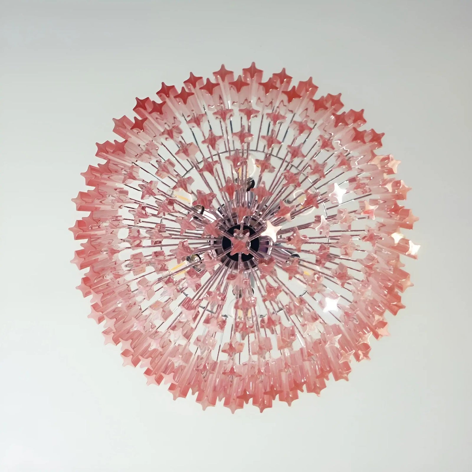 Aurora Chandelier Pink Glass Prisms Geometric - Blowlighting