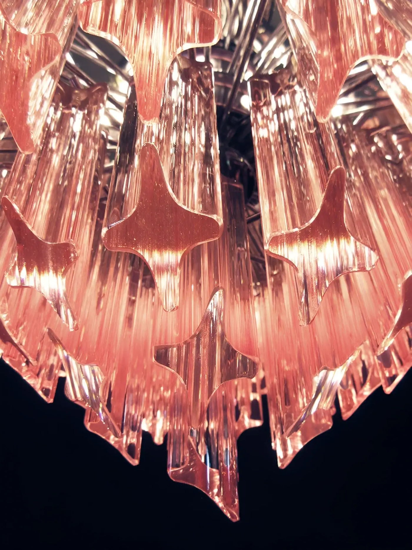 Aurora Chandelier Pink Glass Prisms Geometric - Blowlighting