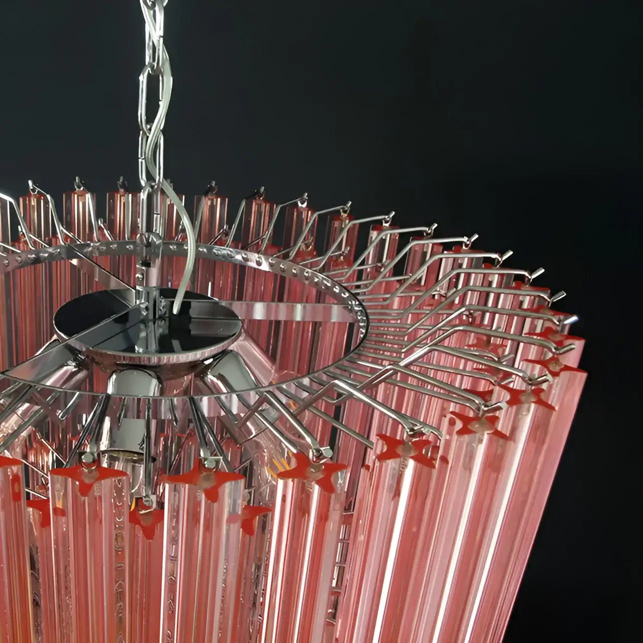 Aurora Chandelier Pink Glass Prisms Geometric - Blowlighting