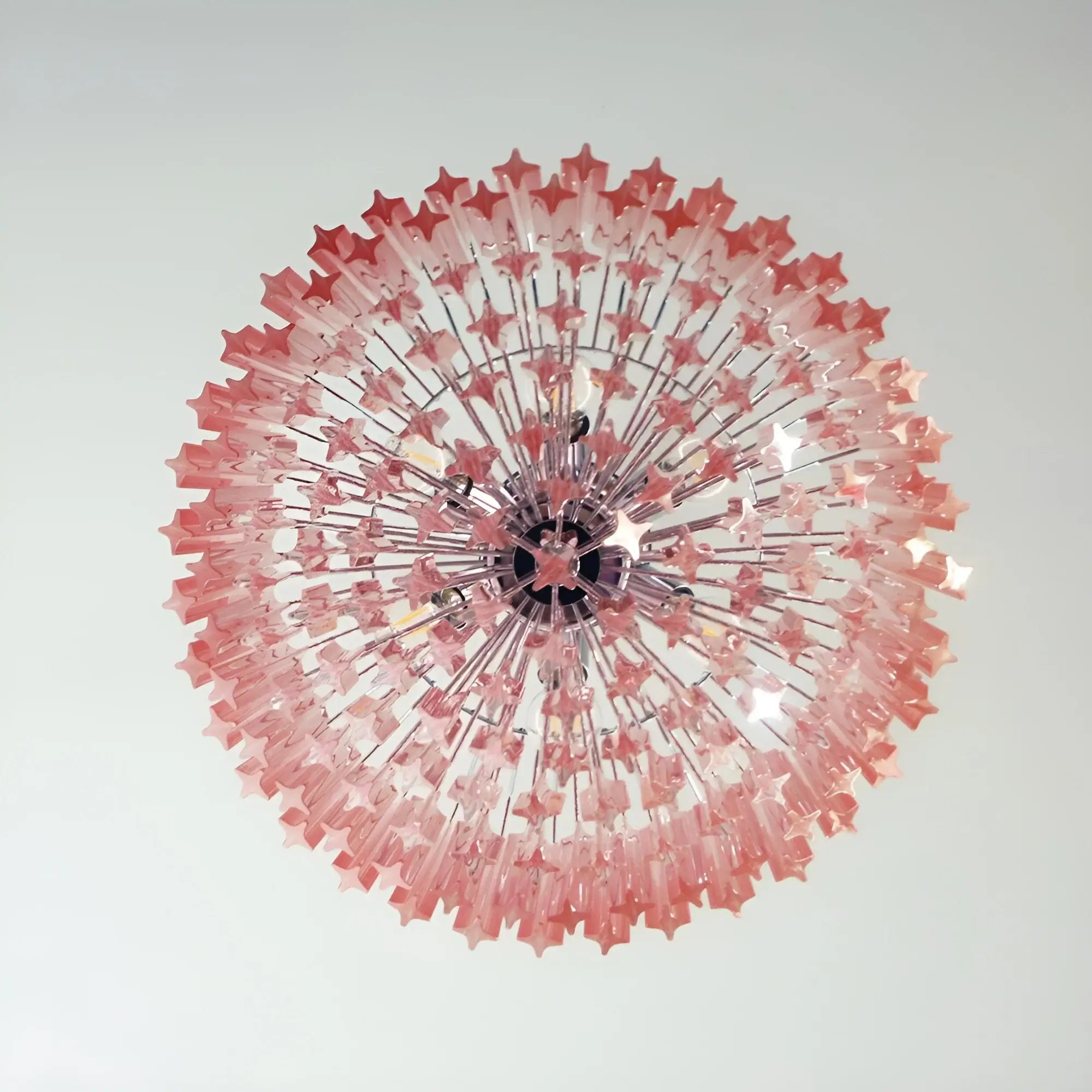 Aurora Chandelier Pink Glass Prisms Geometric - Blowlighting