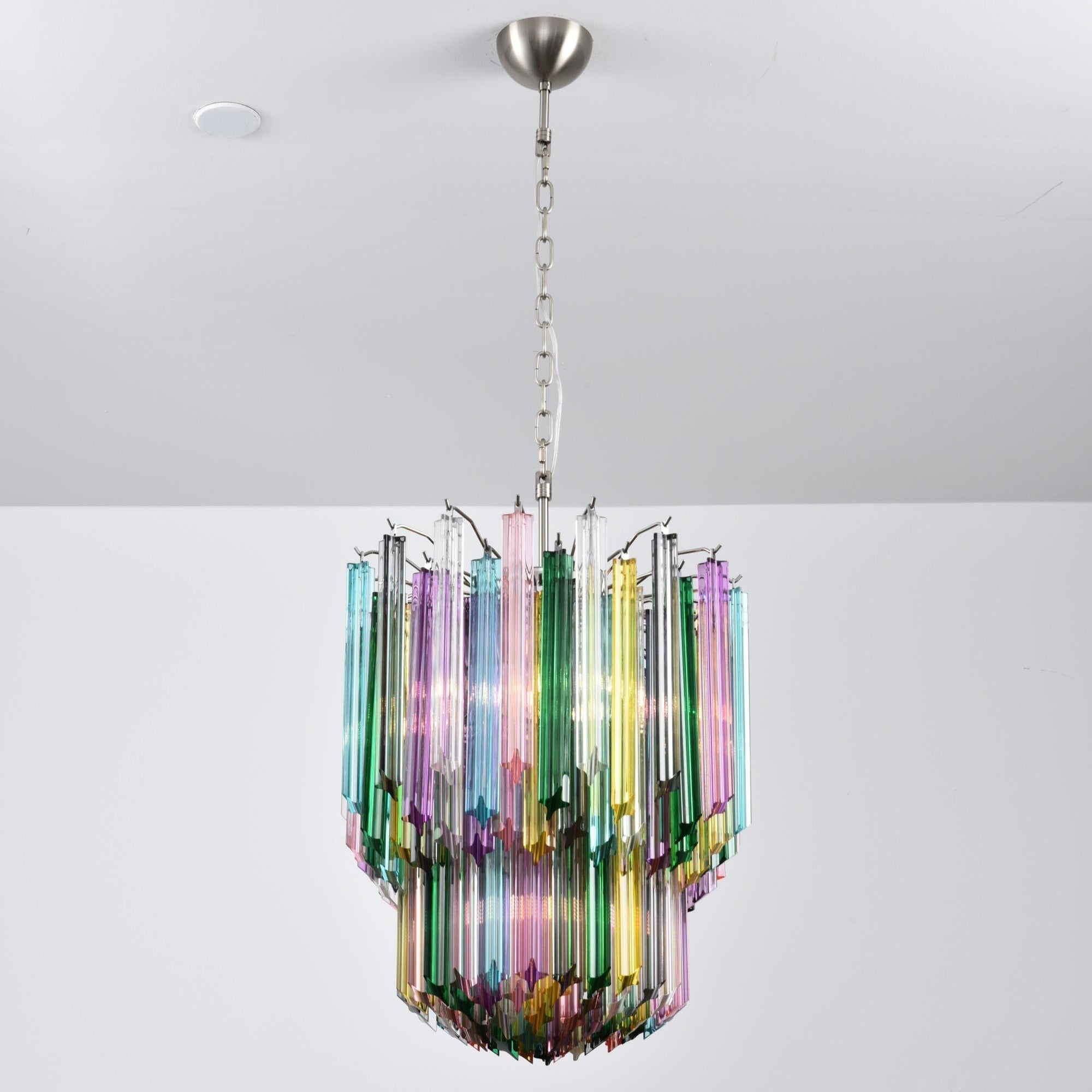 Aurora Chandelier Murano Glass Colorful Prism - Blowlighting