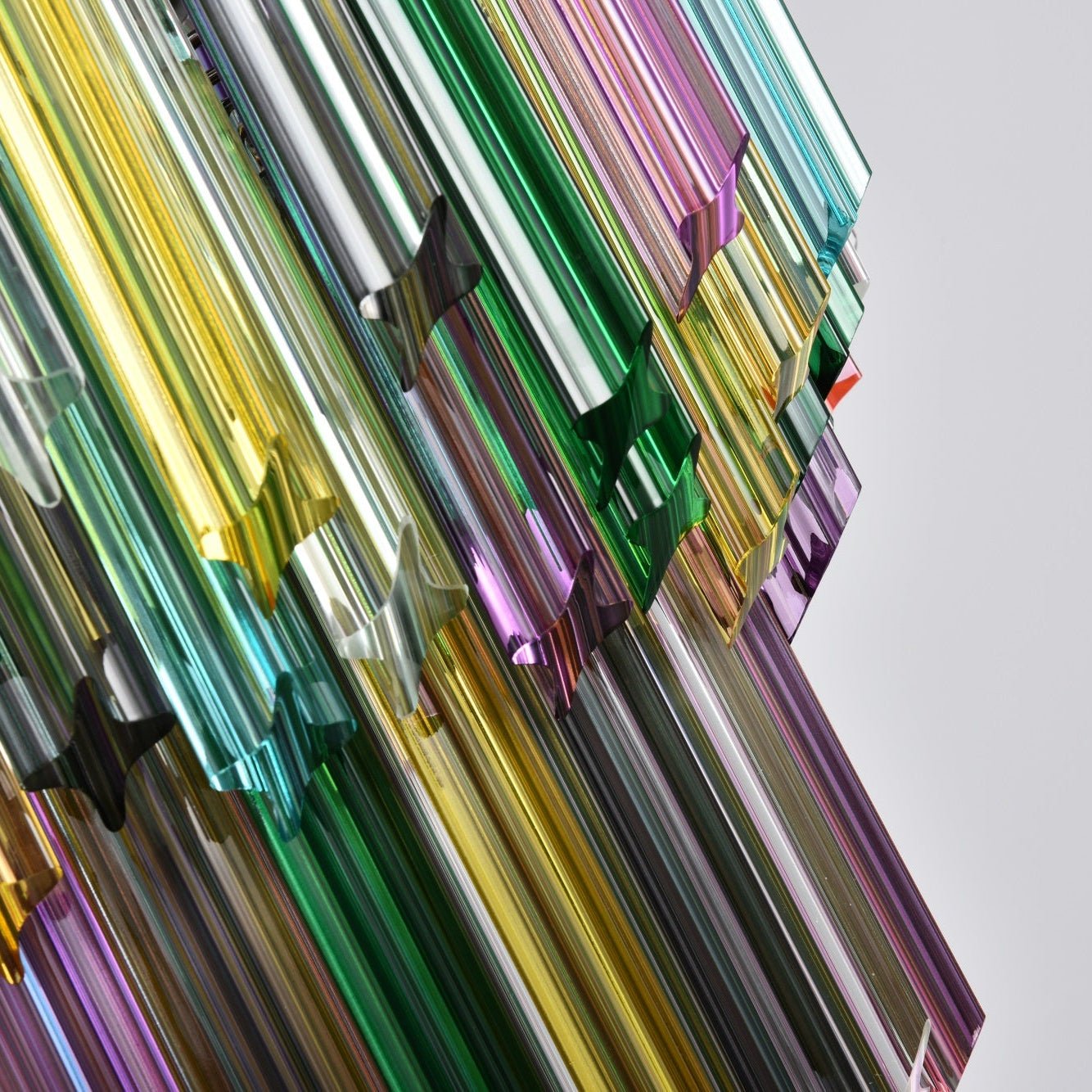 Aurora Chandelier Murano Glass Colorful Prism - Blowlighting